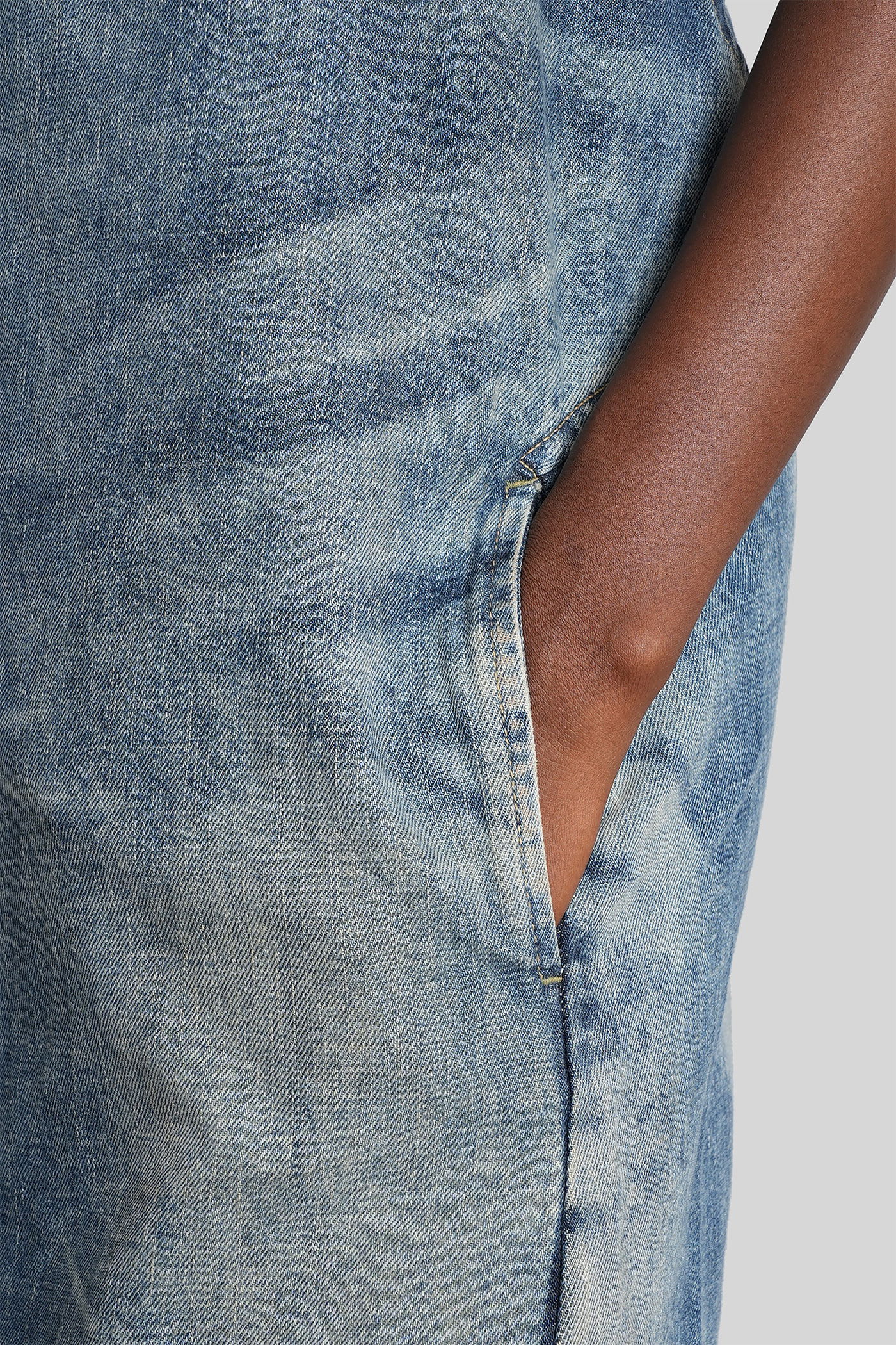 Diesel De-mariana-s Long Dress In Blue Cotton In Blue