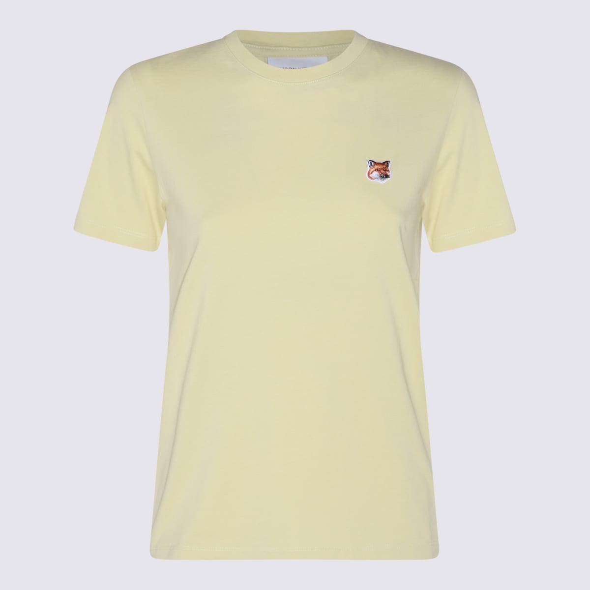 Shop Maison Kitsuné Yellow Cotton Fox Head T-shirt In Chalk Yellow