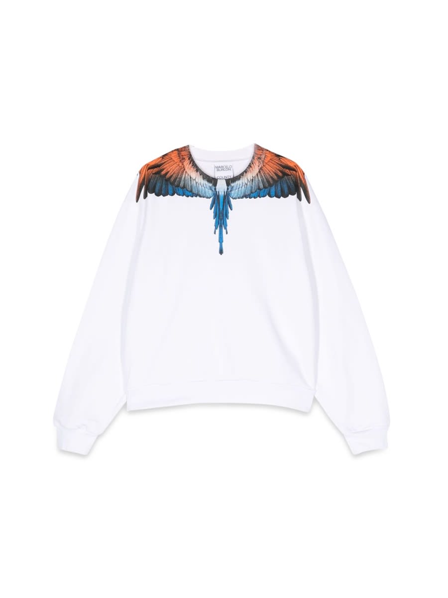 MARCELO BURLON COUNTY OF MILAN REGULAR CREWNECK WINGS SWEATER