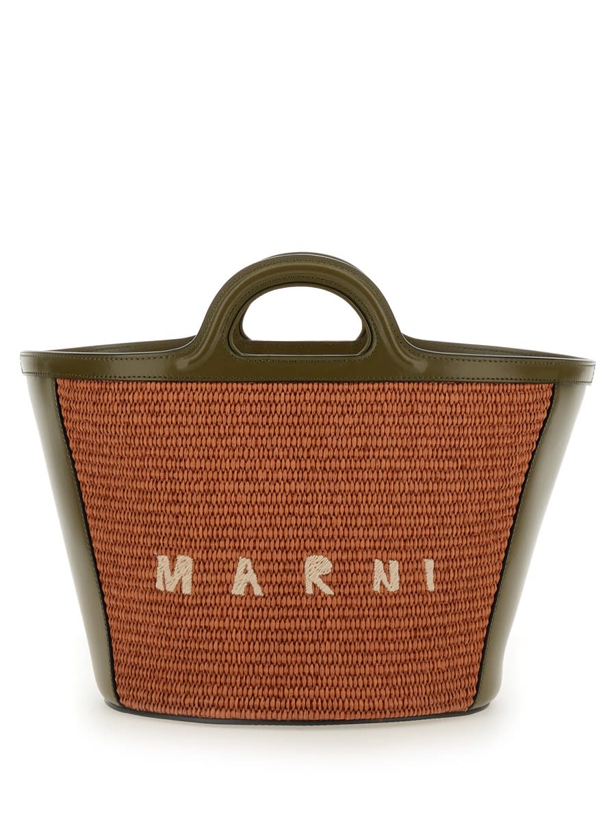 Shop Marni Tropicalia Small Bag In Brick Red