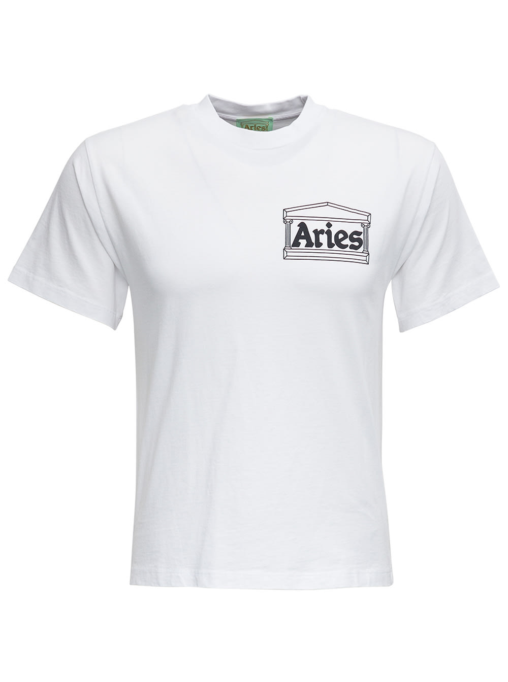 Aries White Cotton T-shirt With Logo Print