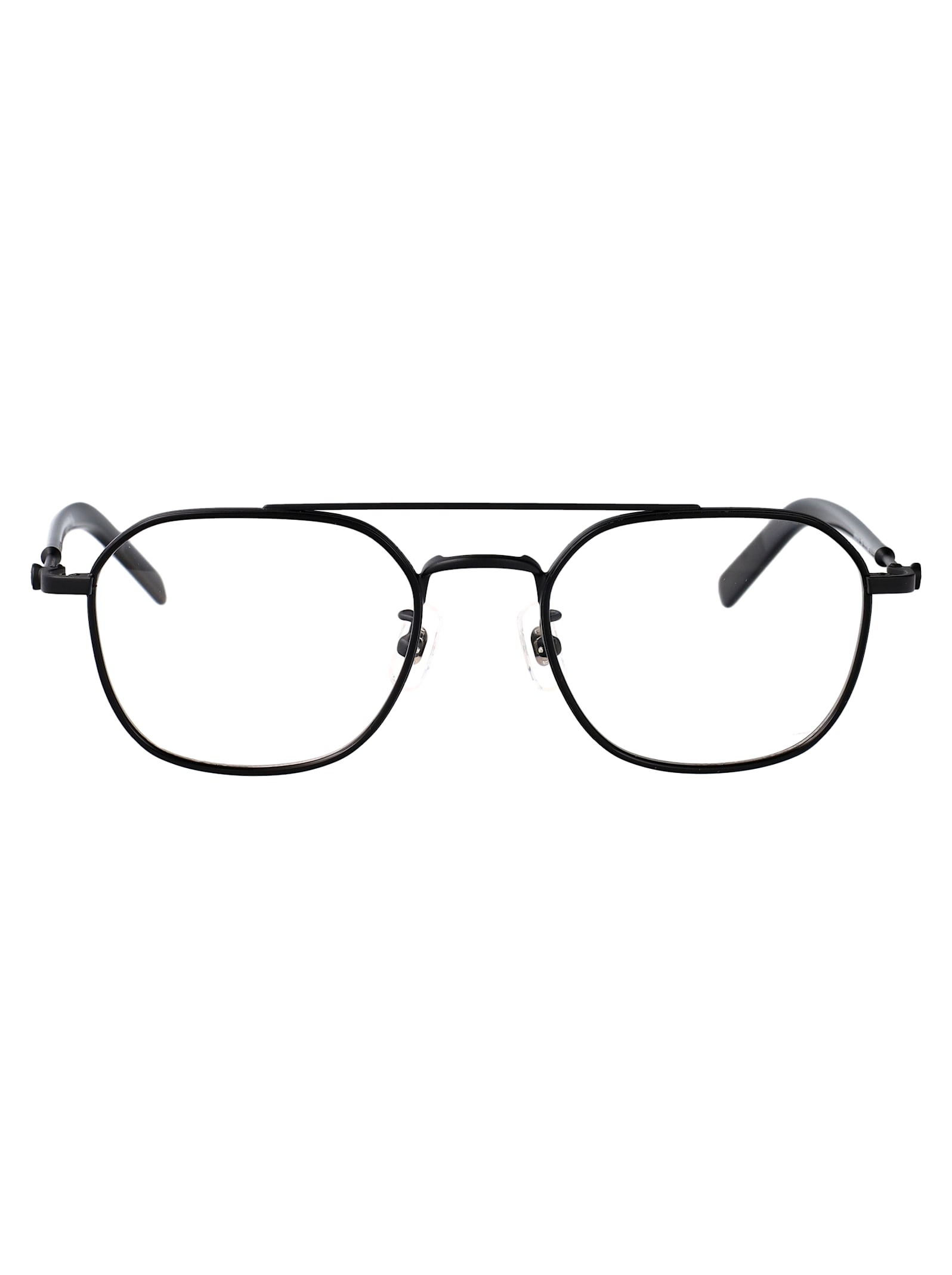 Montblanc Black-black-transparent Acetate Glasses In Black