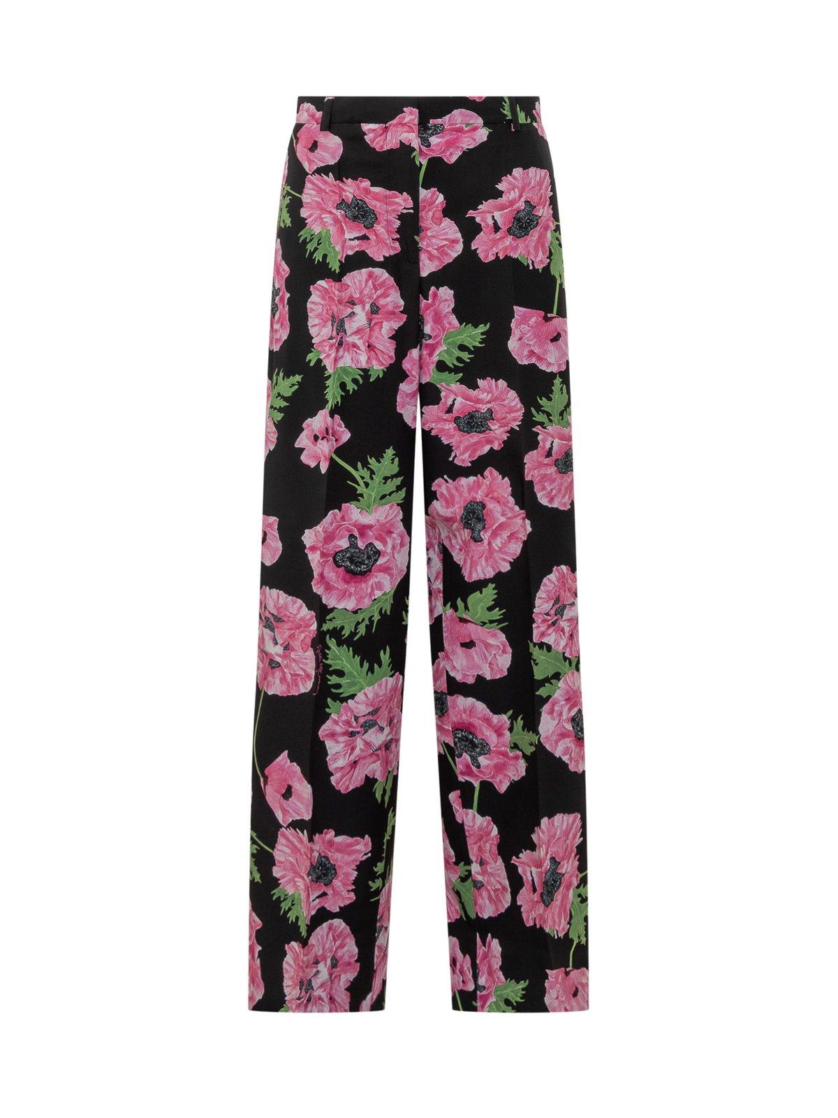 Floral Print Straight-leg Pants