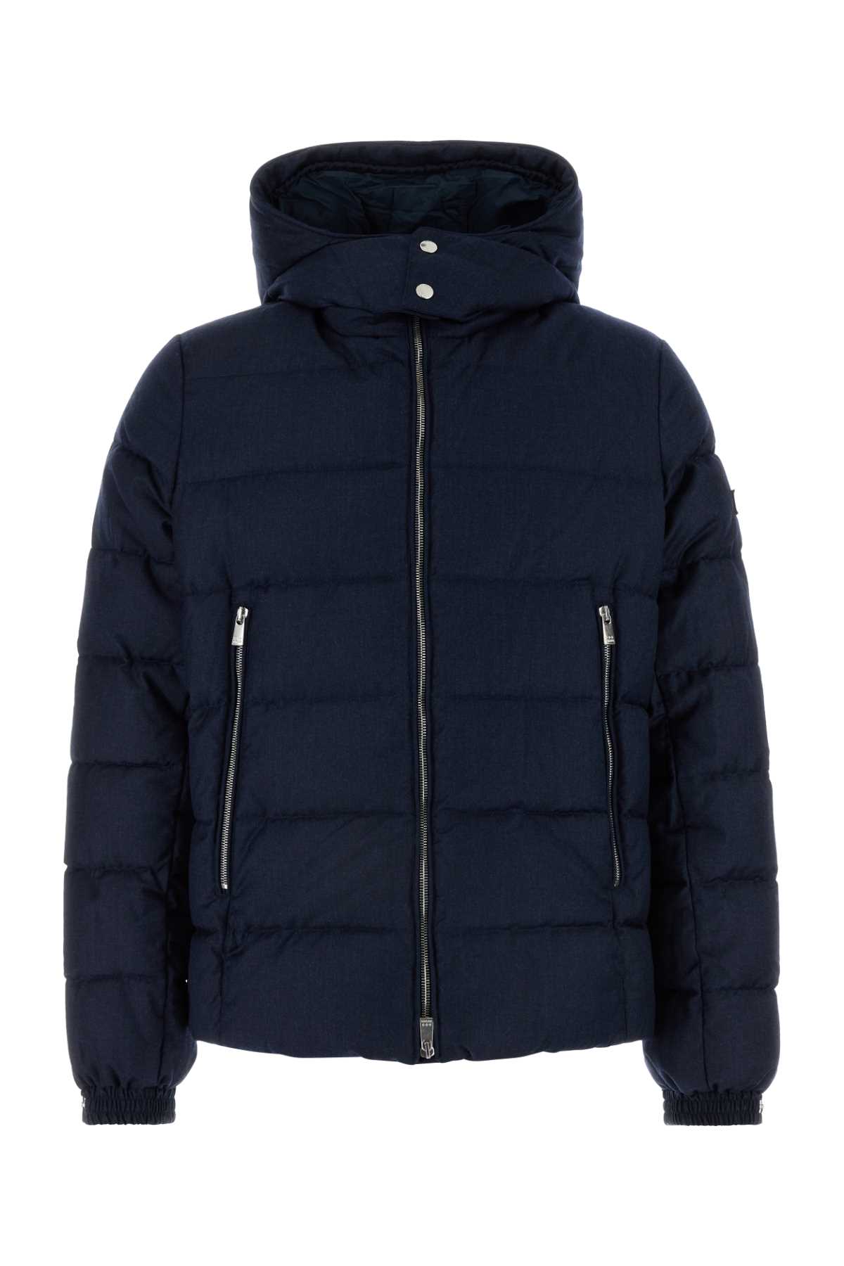 Navy Blue Wool Blend Domiziano Down Jacket