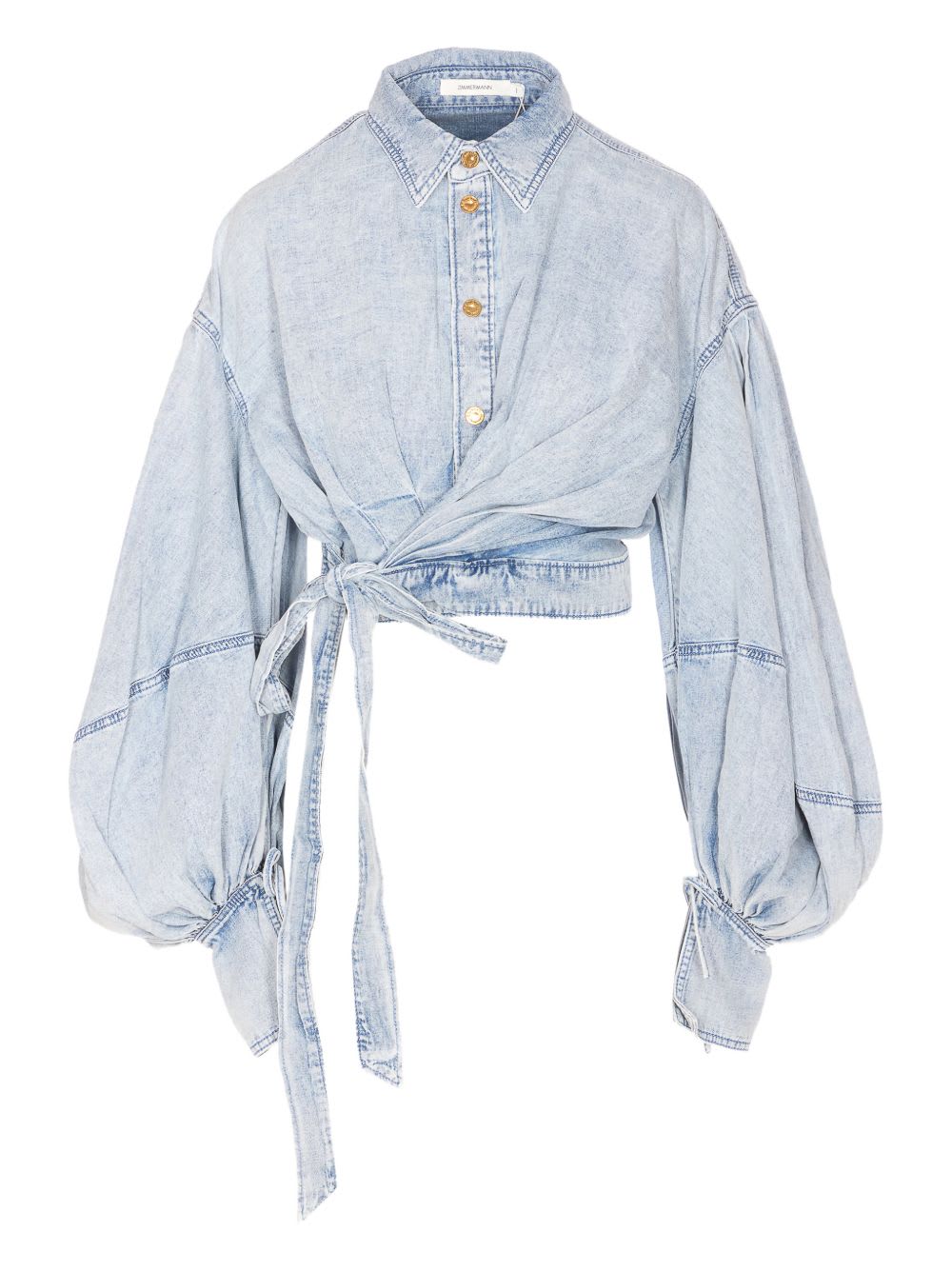 Zimmermann Rebellion Denim Top In Blue