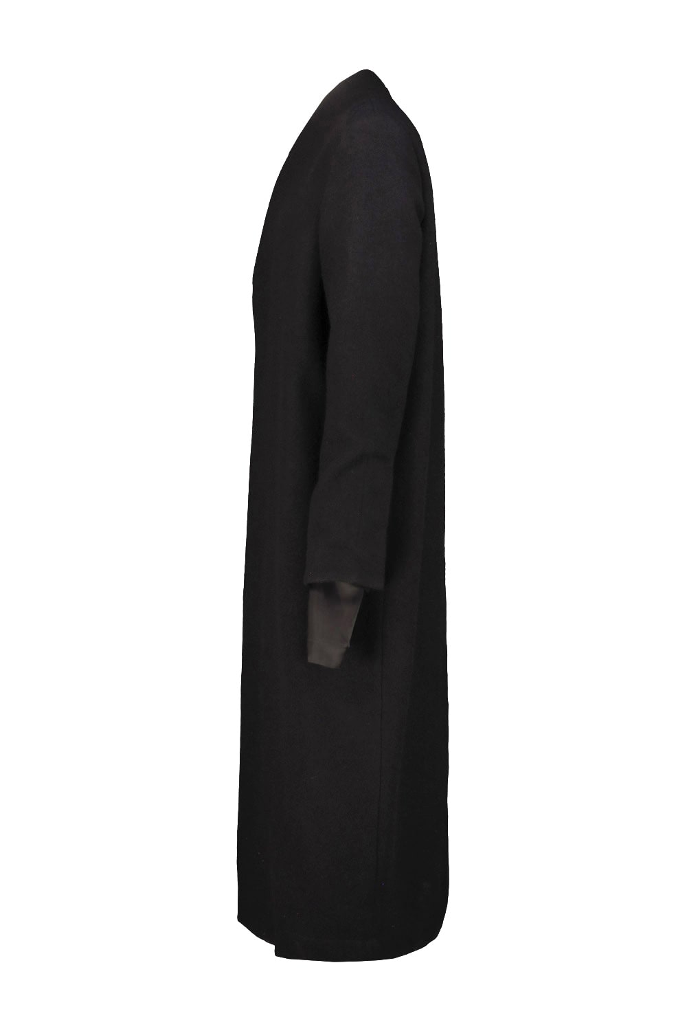Rick Owens Long Coat Structured Back Vent In Black