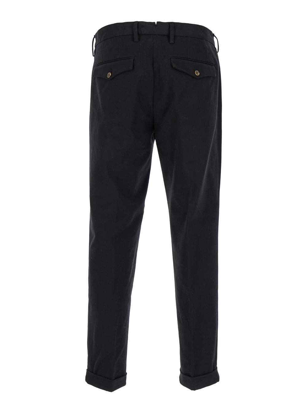 Shop Myths Black High Waist Pants In Stretch Fabric Man