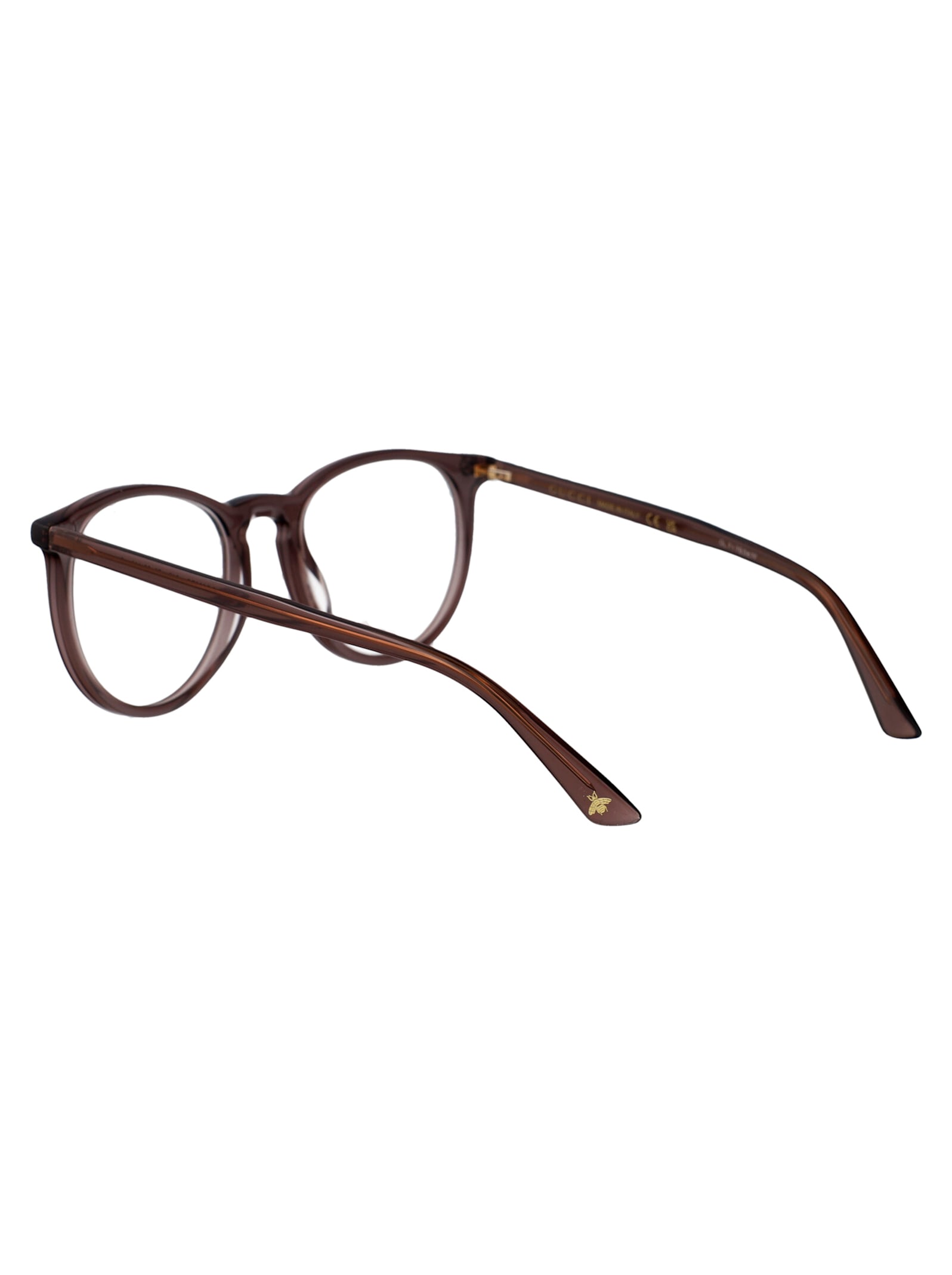 Gucci Gg0027o Glasses In Brown-brown-transparent
