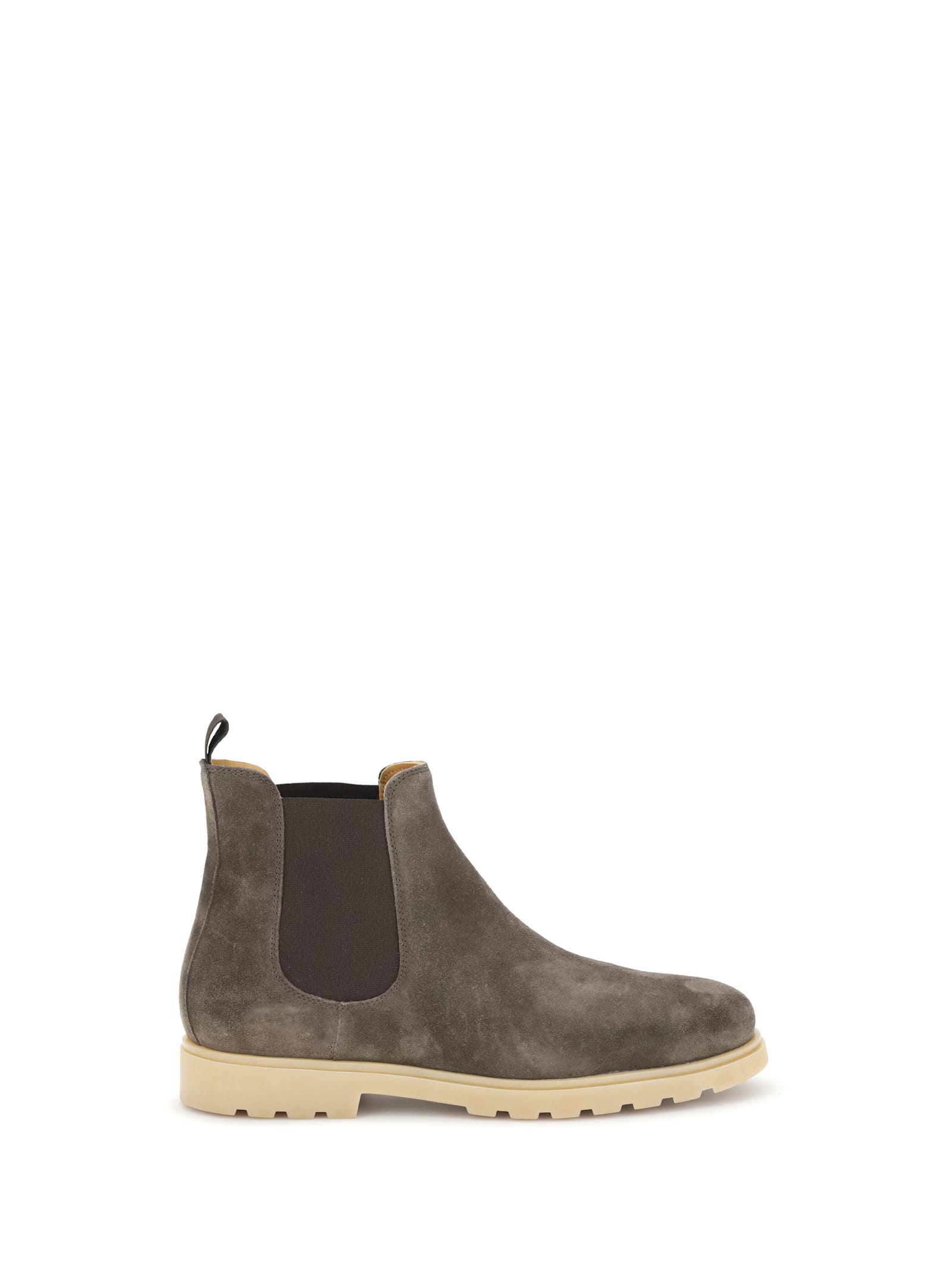 Kiton Elastic-panel Suede Boots In Gray