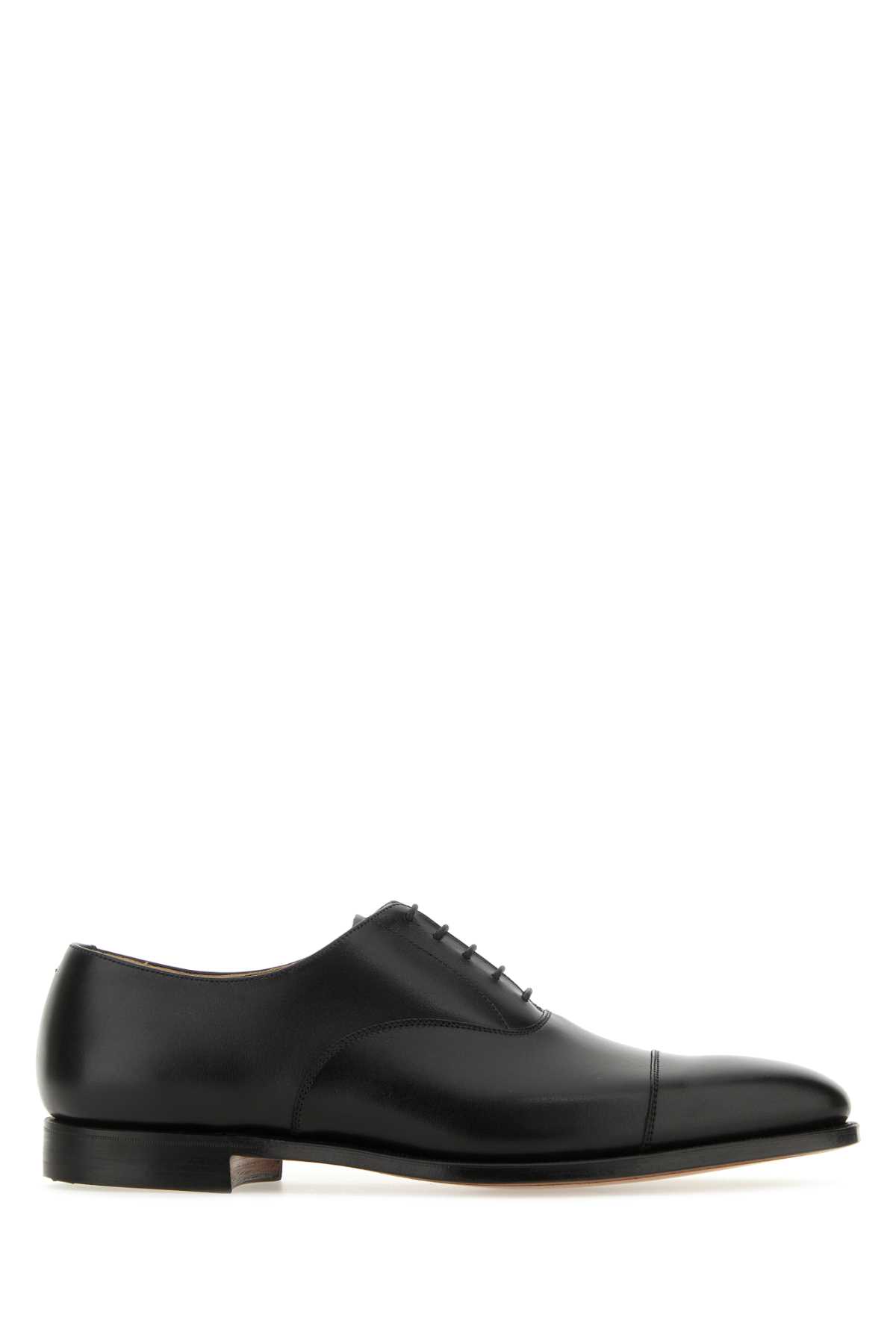 Black Leather Hallam Lace-up Shoes