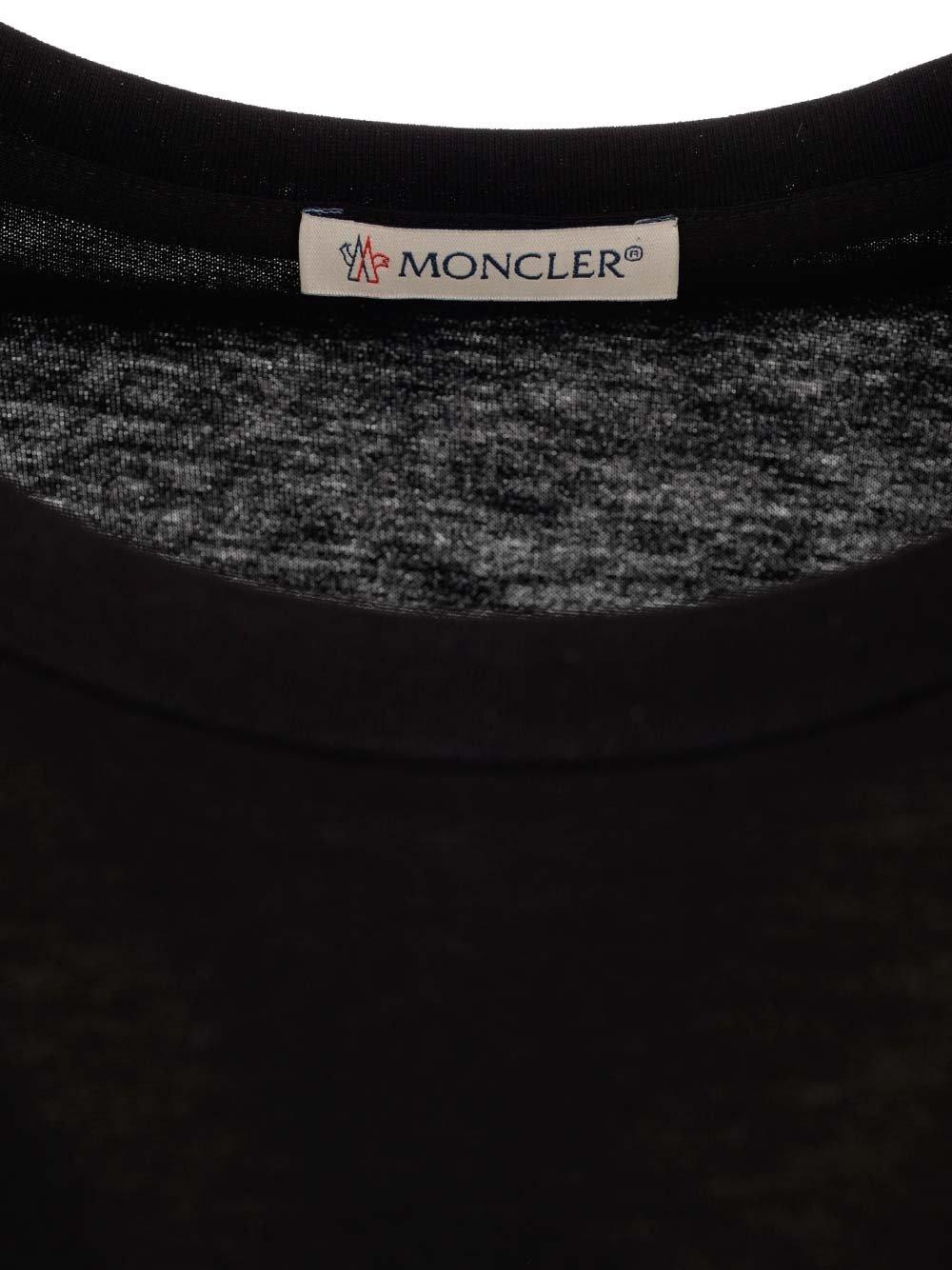 Moncler Crewneck Short-sleeved T-shirt In Black