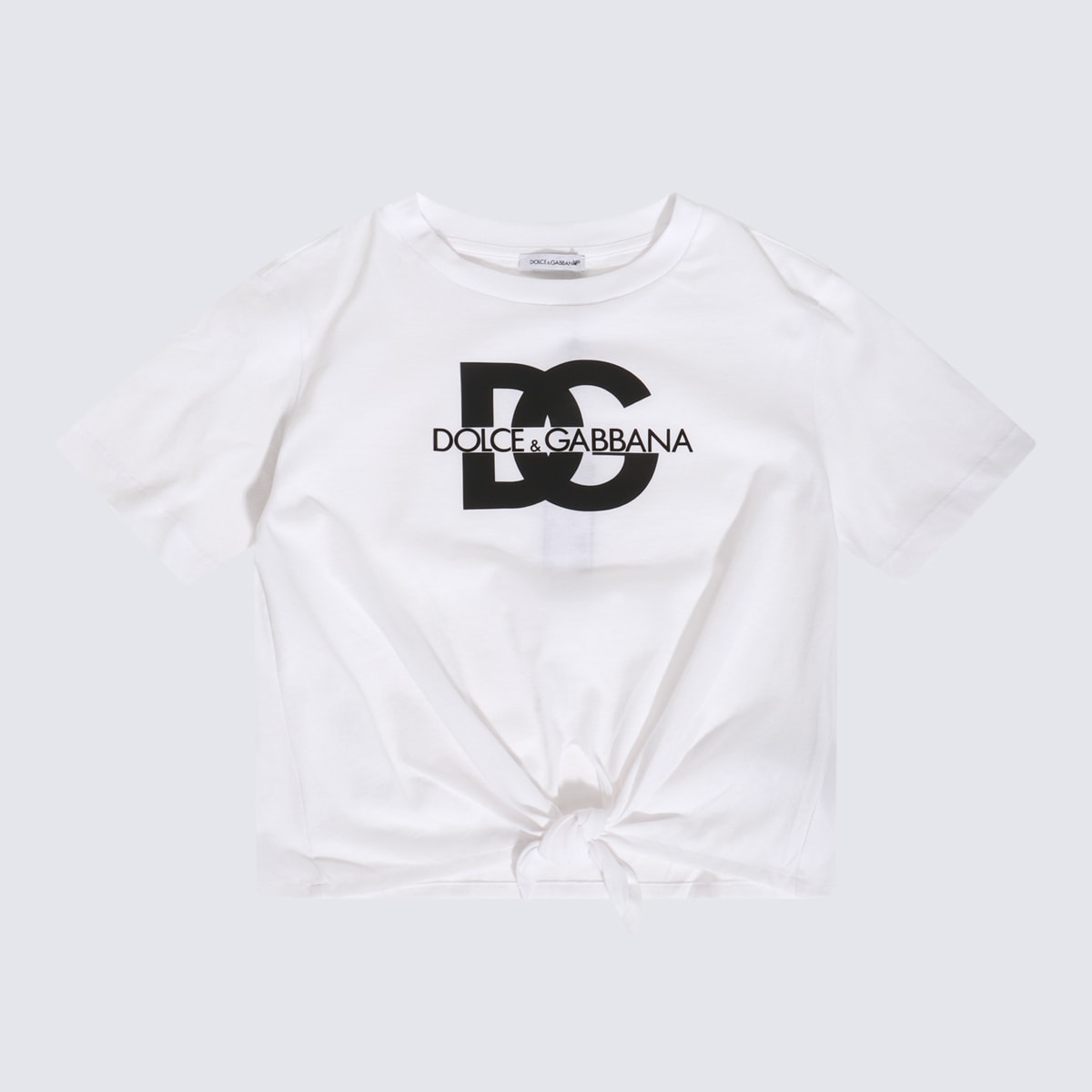 Dolce & Gabbana Kids' White And Black Cotton T-shirt