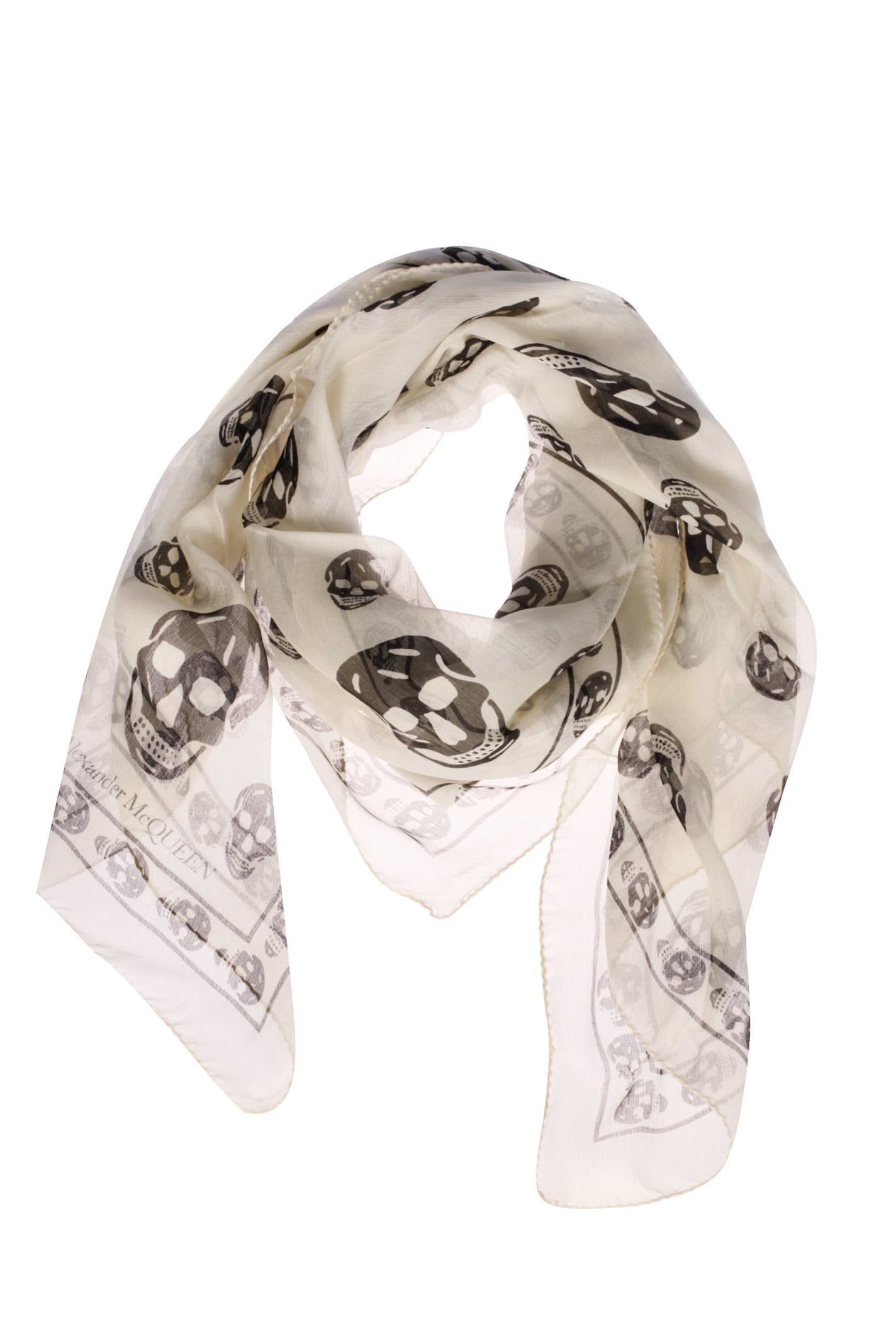 alexander mcqueen skull print scarf
