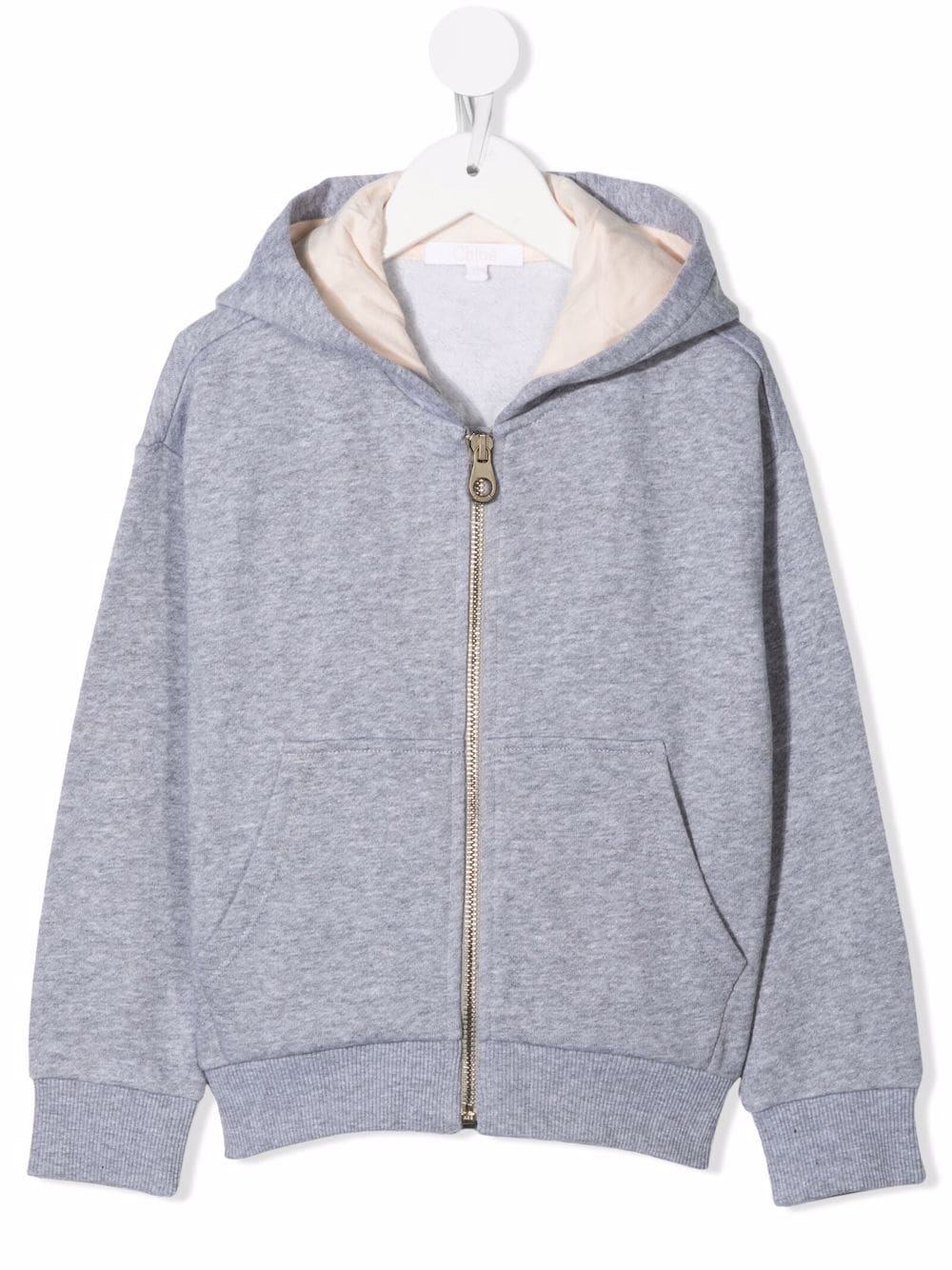 Chloé Grey Kids Sweatshirt With Logo And Contrast Hood