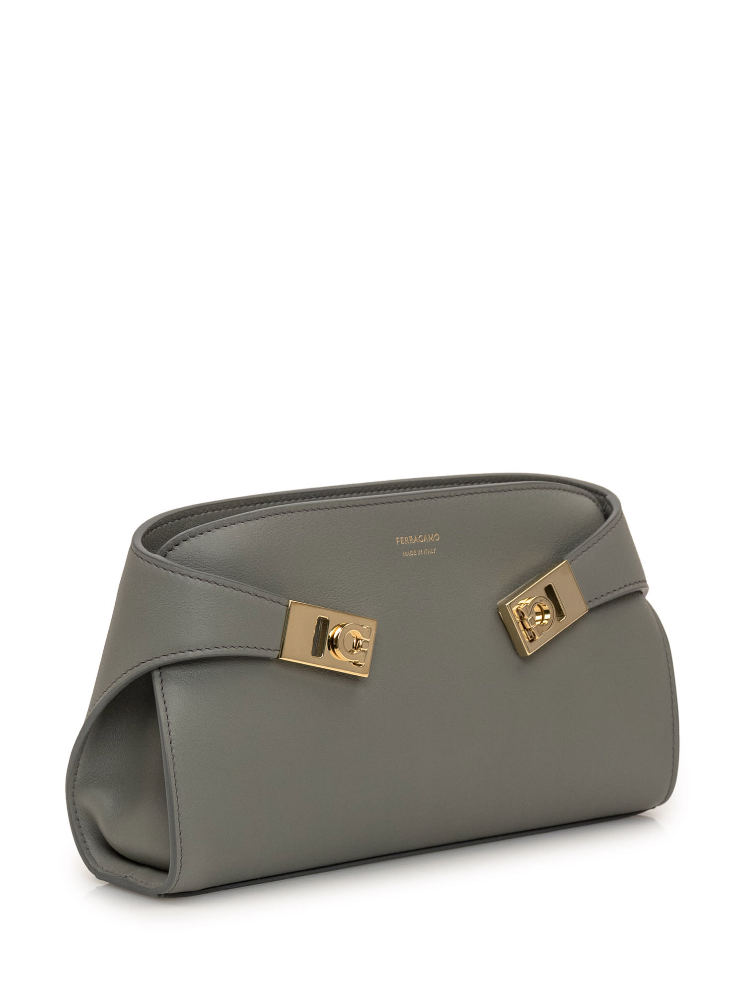 Shop Ferragamo Hig Borsa In Ash Grey