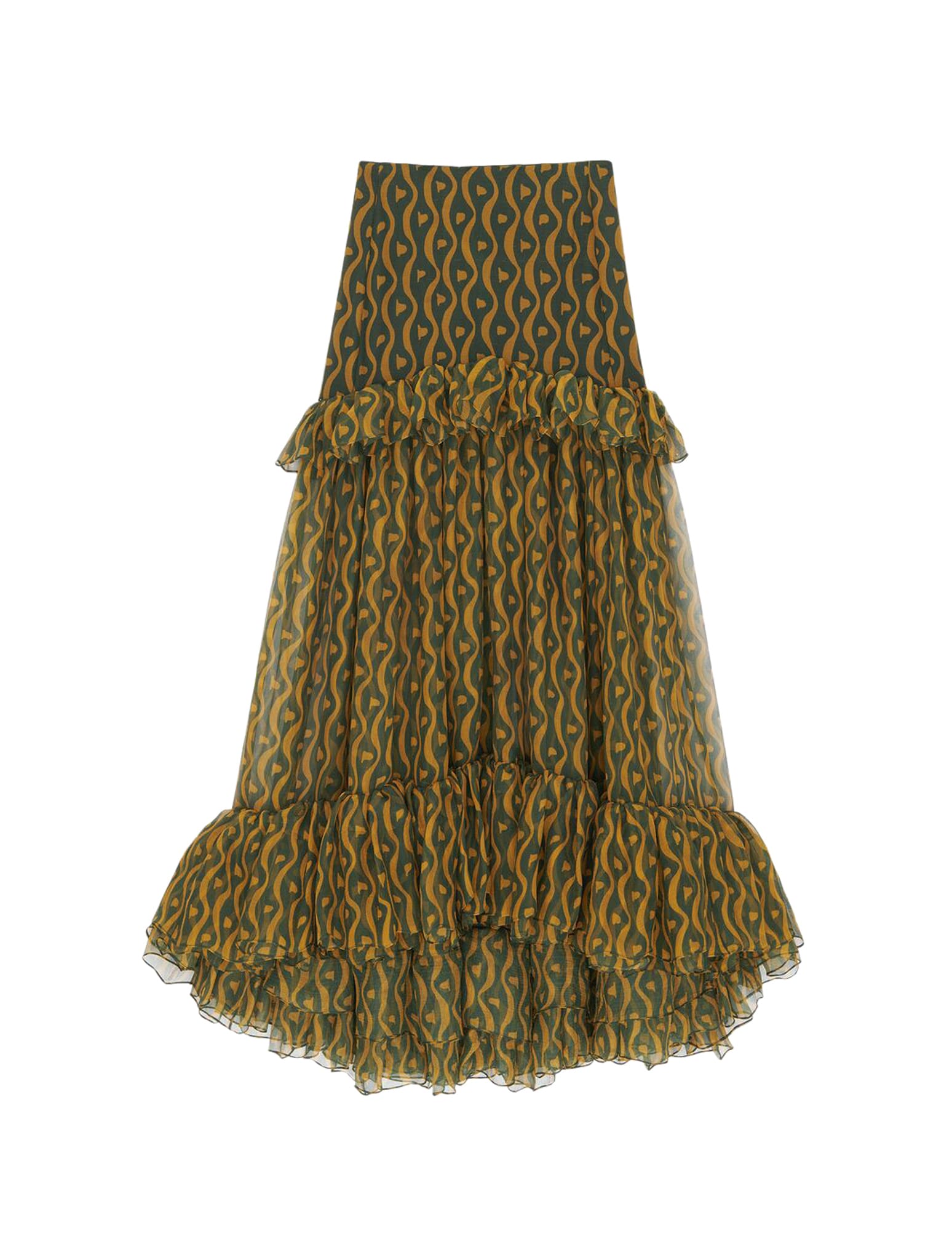 Shop Saint Laurent Skirt In Vert Ocre