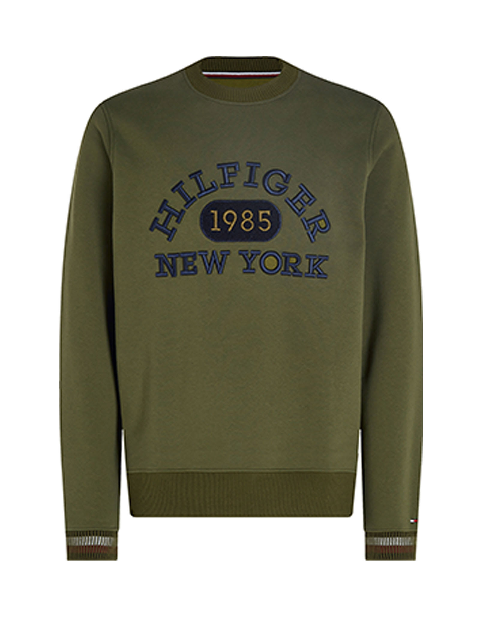 Tommy Hilfiger Monotype College Style Sweatshirt In Putting Green