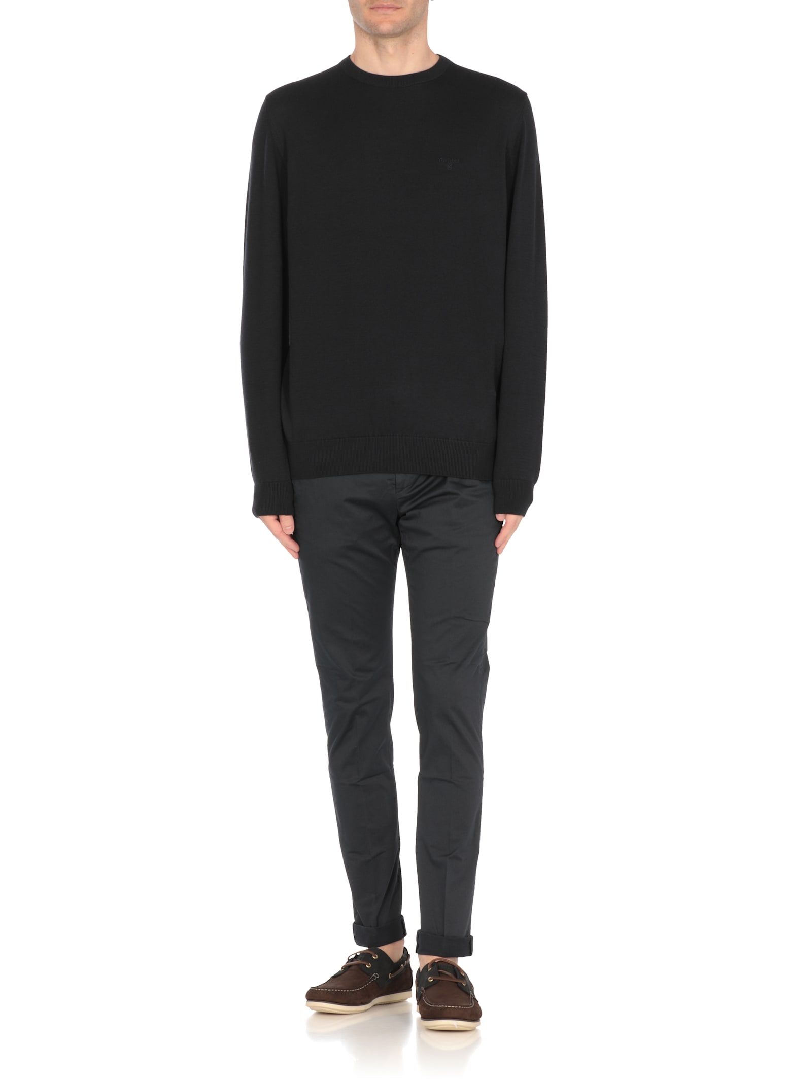 Barbour Crewneck Sweater Ribbed Long Sleeves In Blue