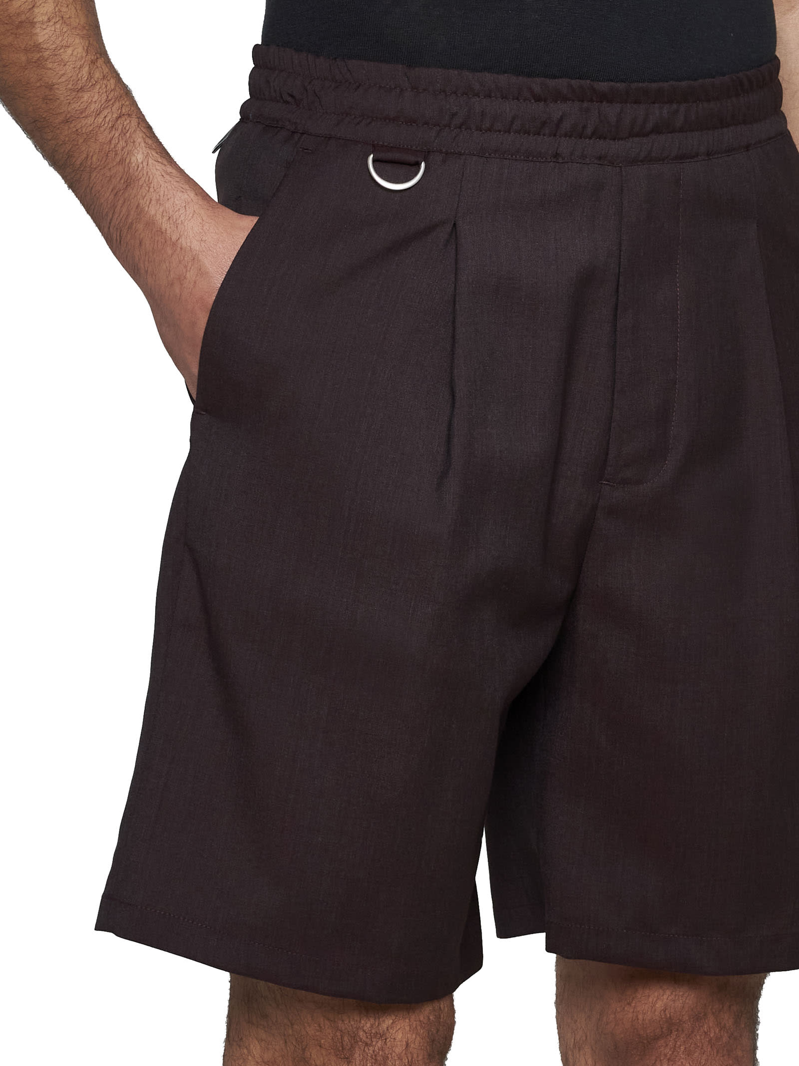 Shop Low Brand Shorts In Black Rum