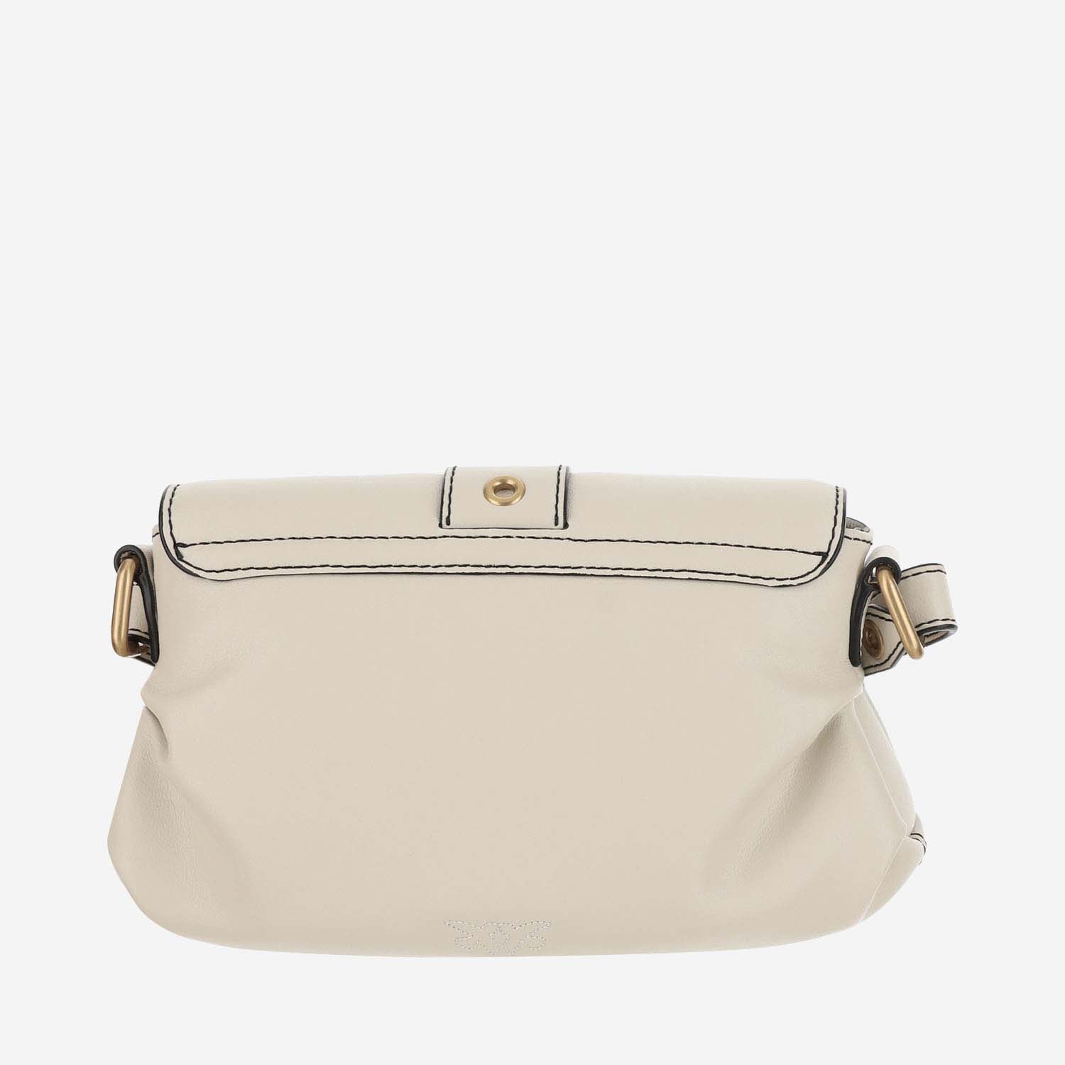 Pinko Jolene Small Shoulder Bag With Heart Buckle In White