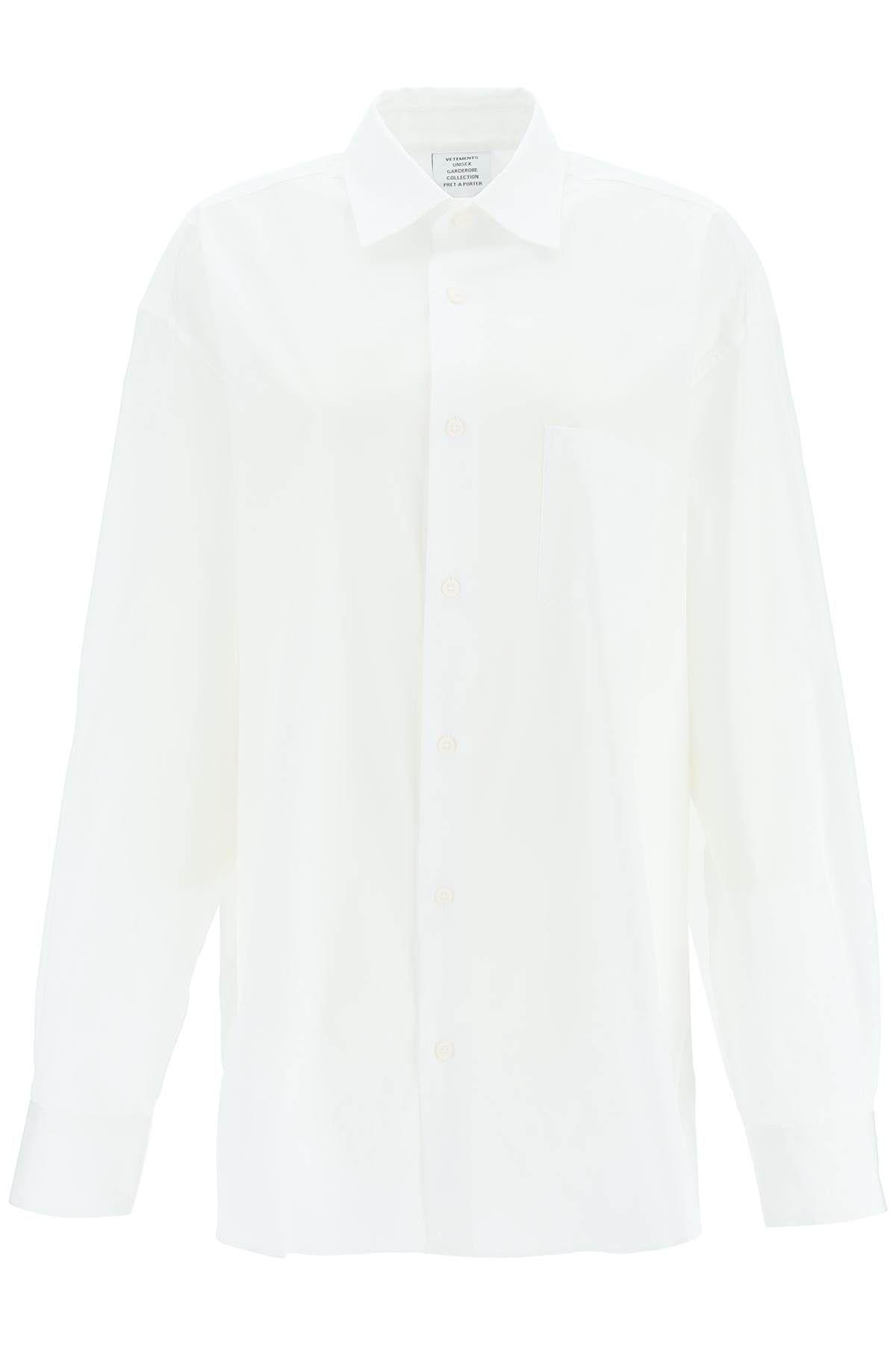 Shop Vetements Oversized Shirt With Back Logo In White