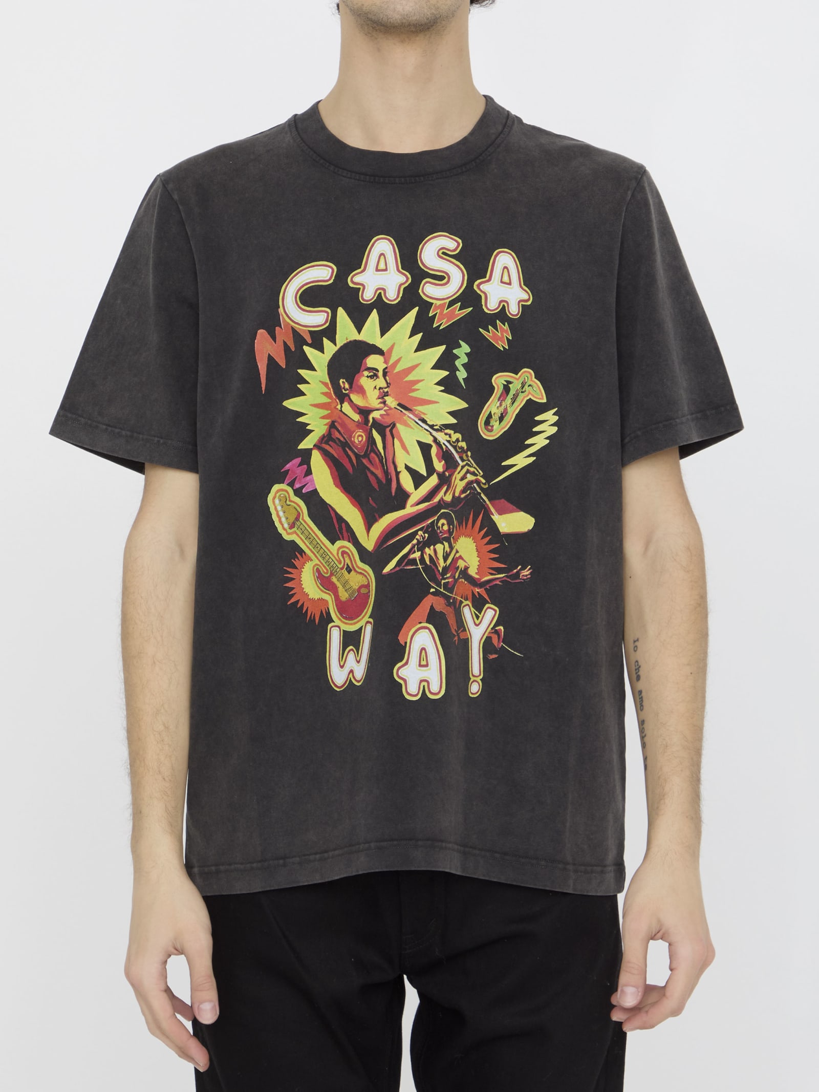 Shop Casablanca Music For The People T-shirt In Black