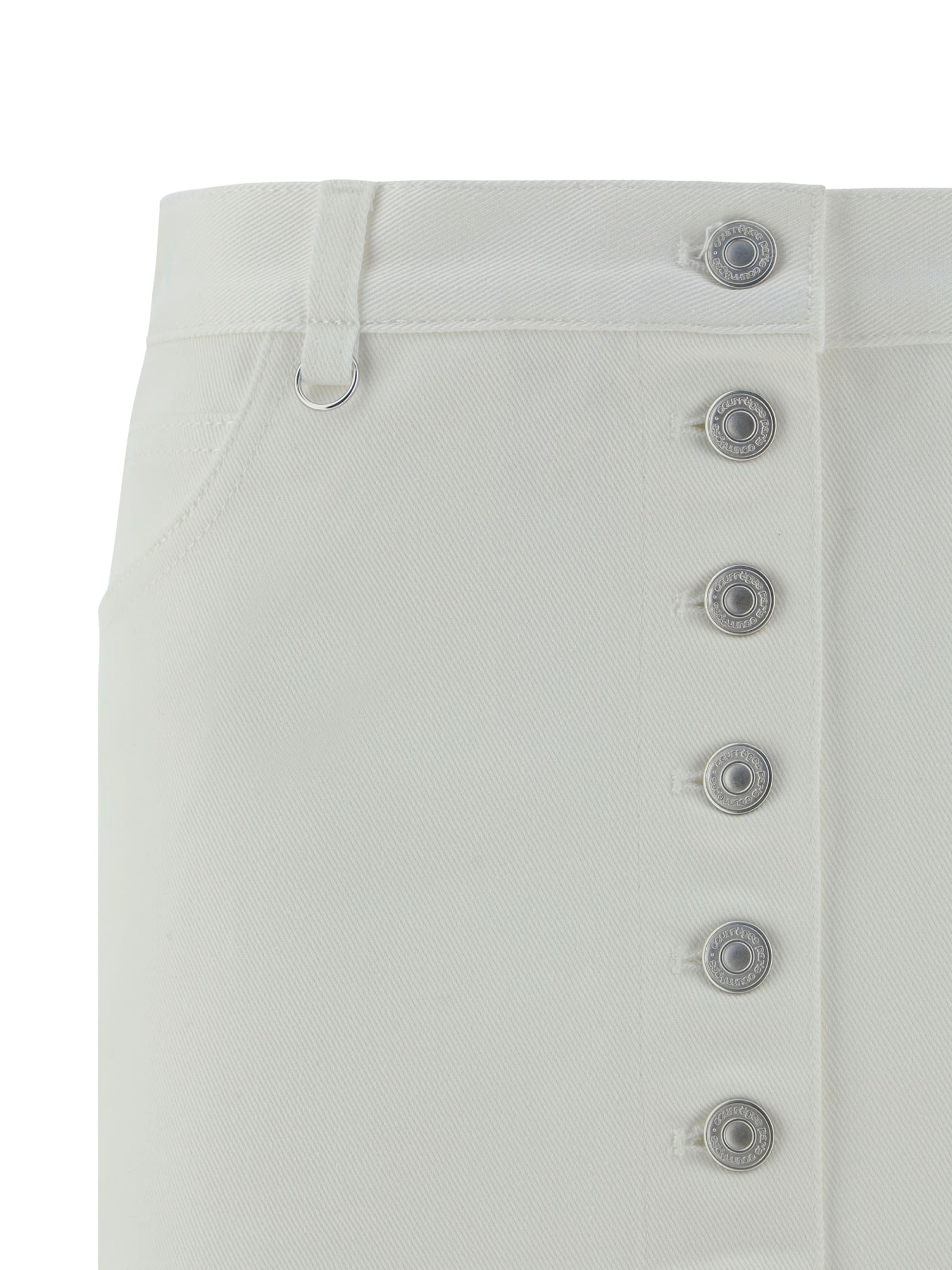 Shop Courrèges Denim Skirt In Heritage White