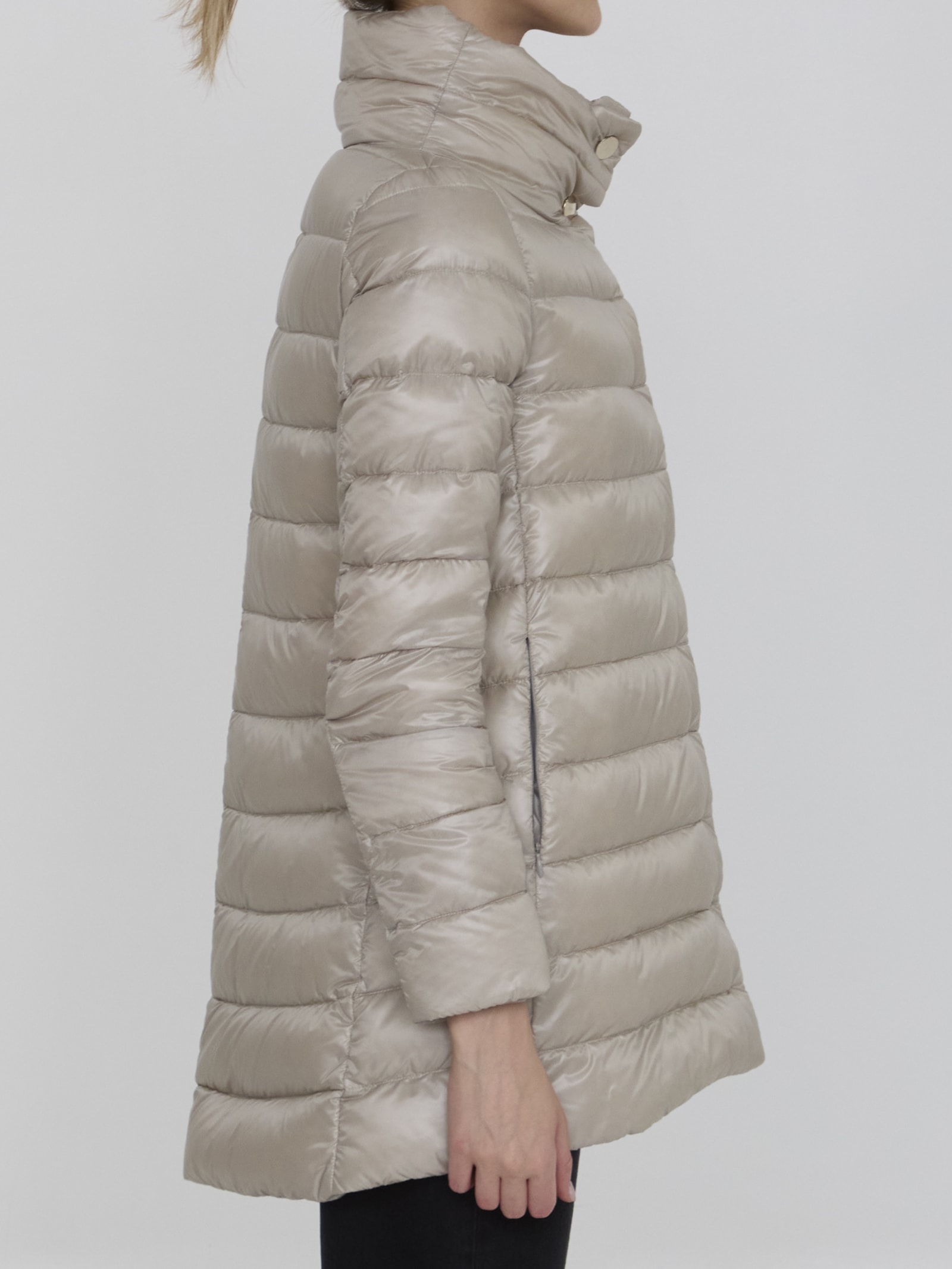 Shop Herno Down Jacket In Nylon In Beige