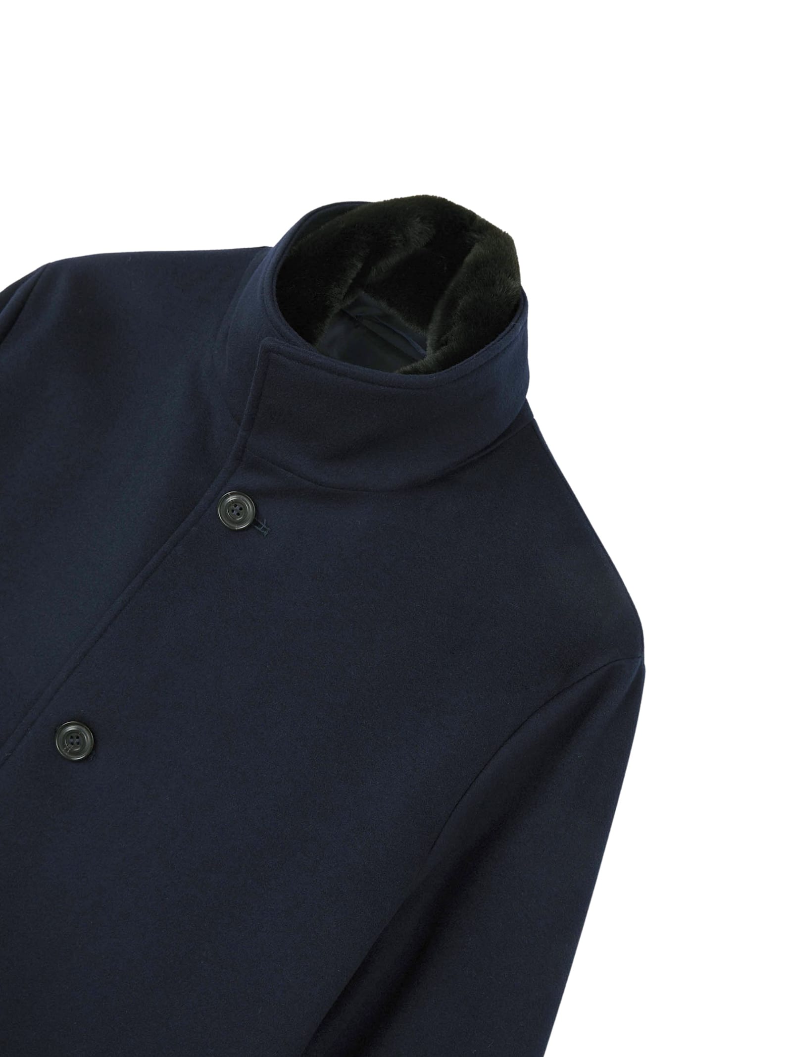 Paul&amp;shark Long Coat With High Collar In Blue