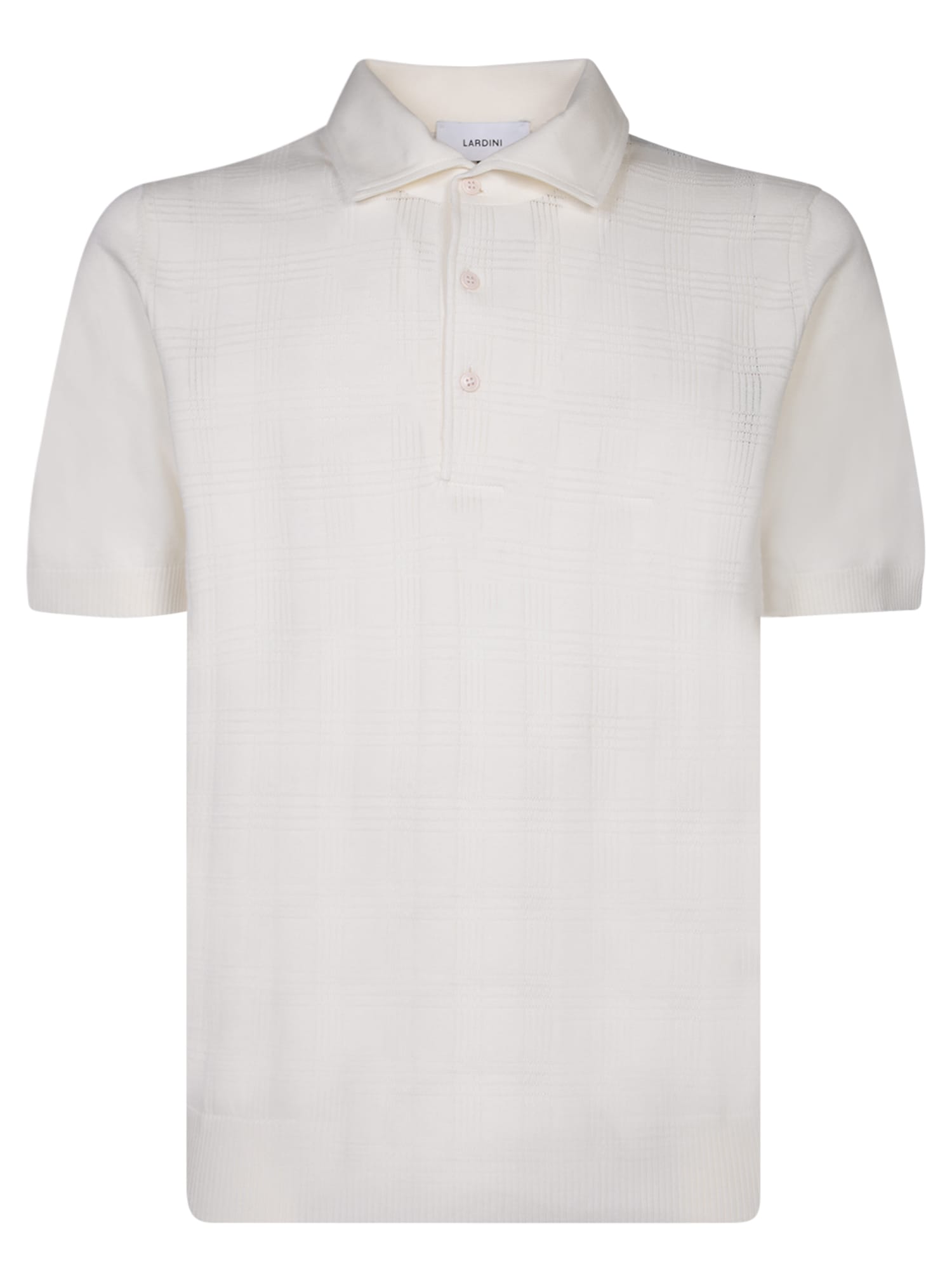 LARDINI CHECK WHITE POLO SHIRT 