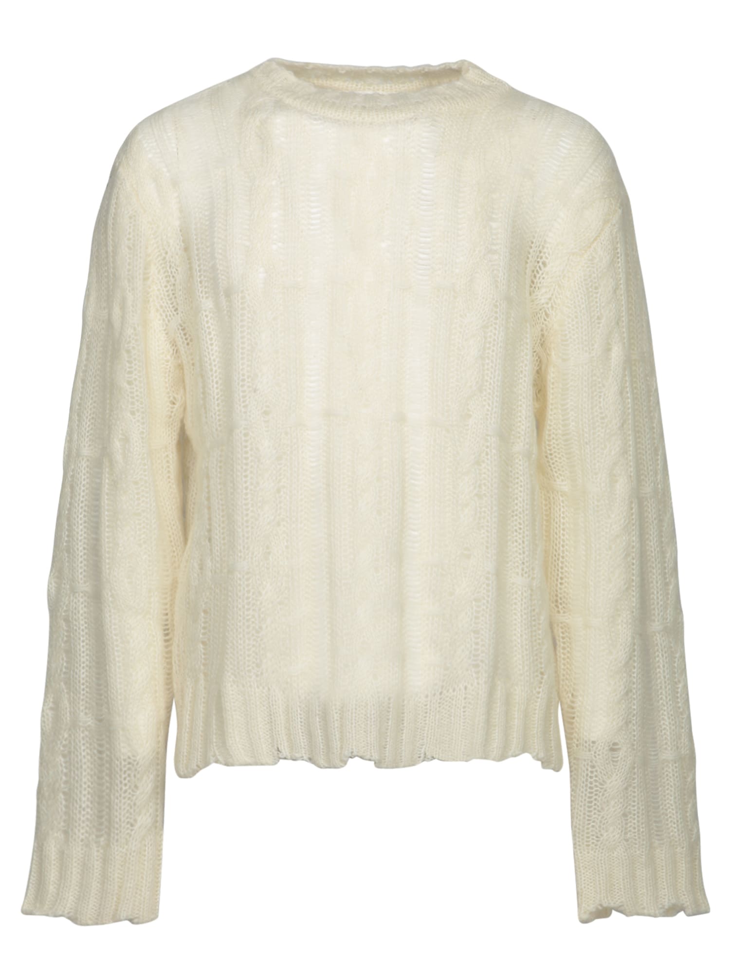 Gilberto Textured Knit White Sweater