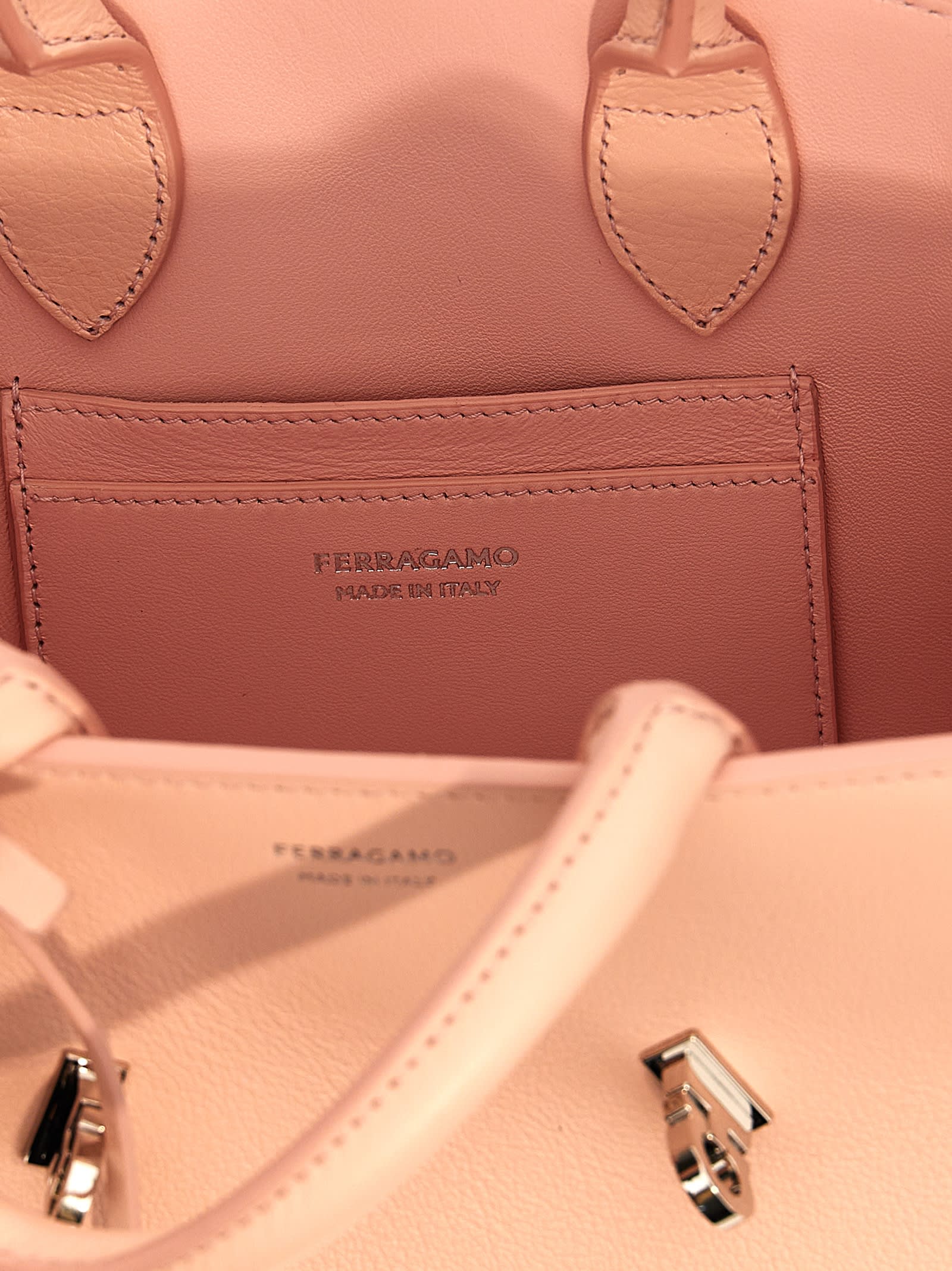 Shop Ferragamo Hug Mini Handbag In Pink