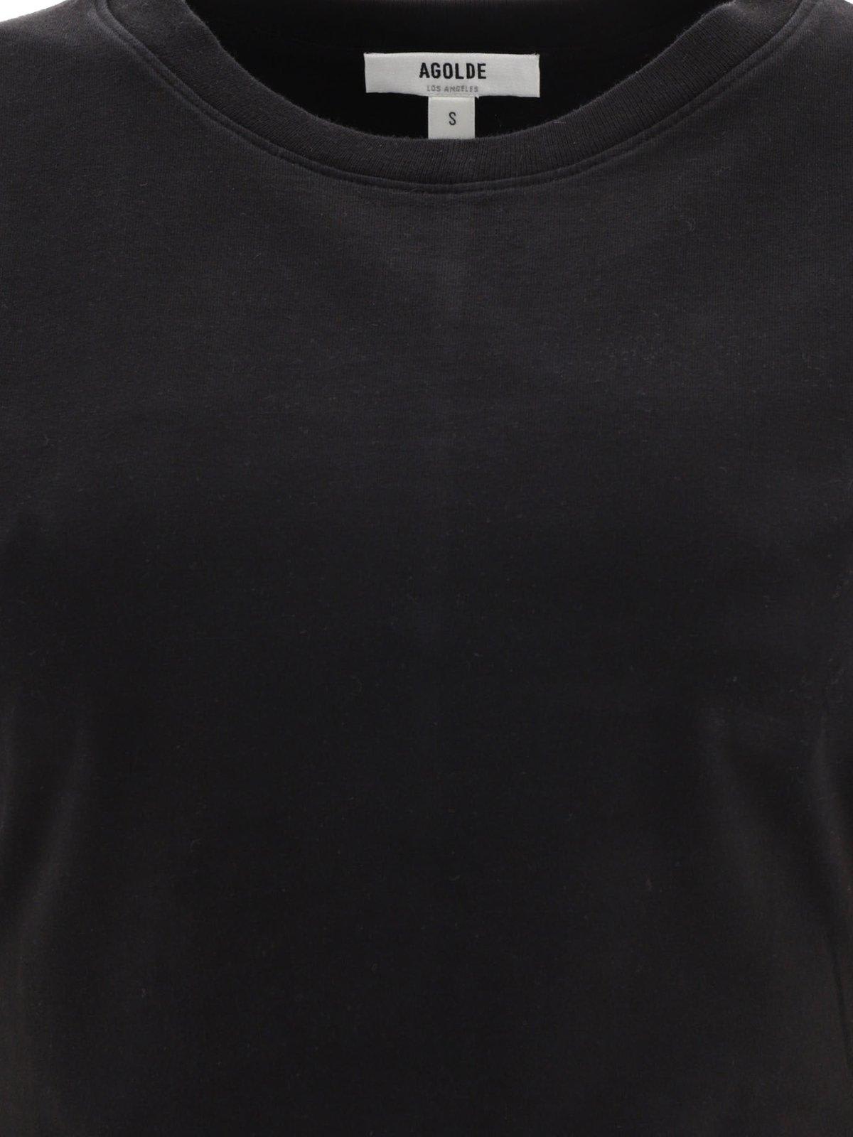 Shop Agolde Britt Crewneck T-shirt In Black