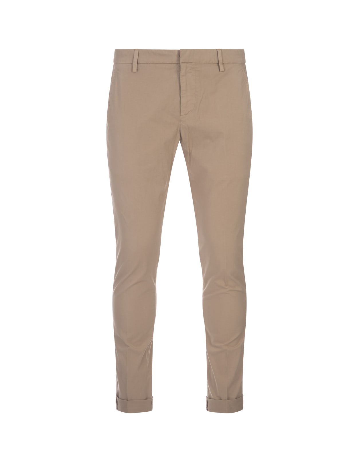 Dondup Gaubert Slim Trousers In Hazelnut Light Gabardine In Brown