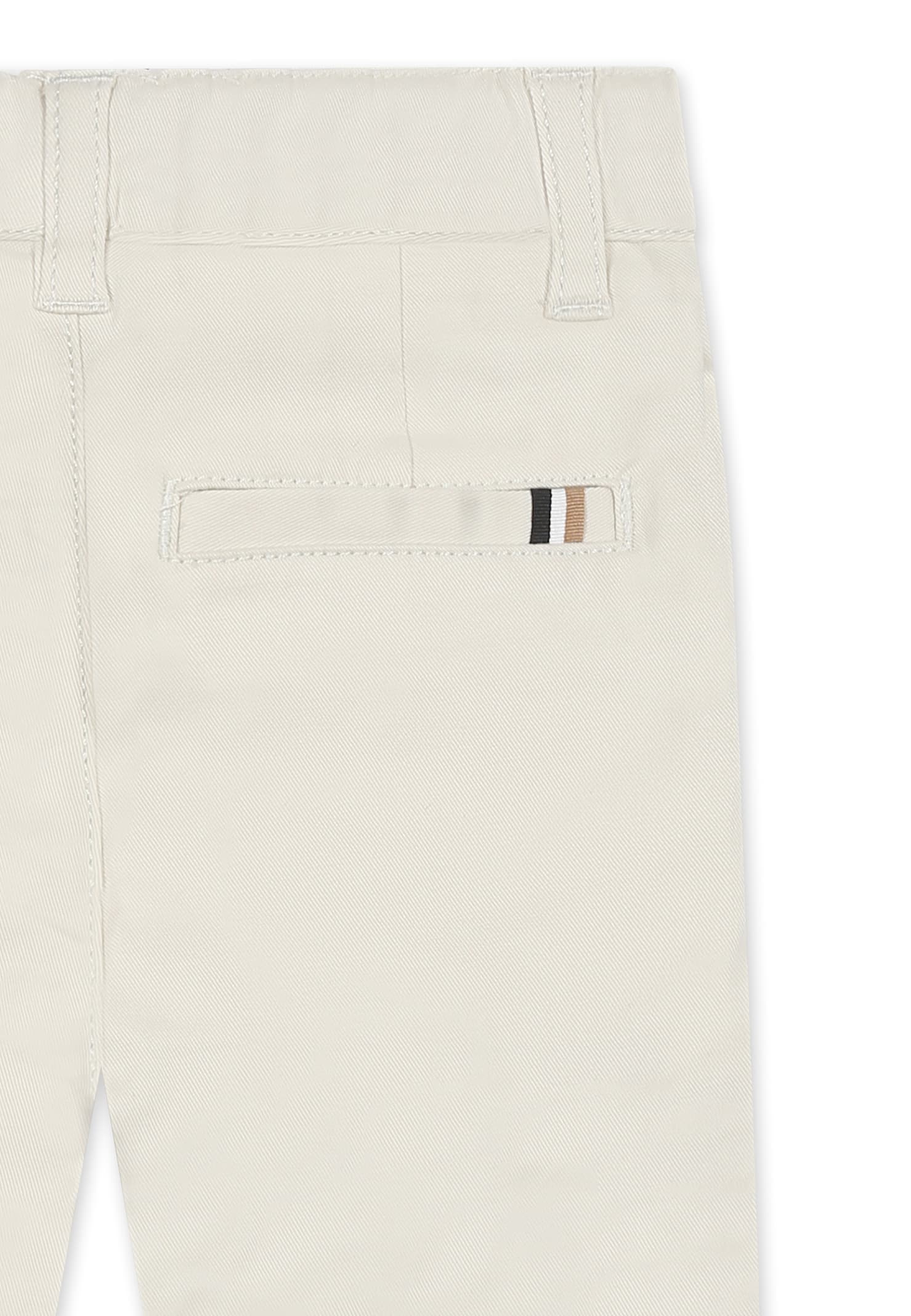 Hugo Boss Beige Trousers For Baby Boy In Beige