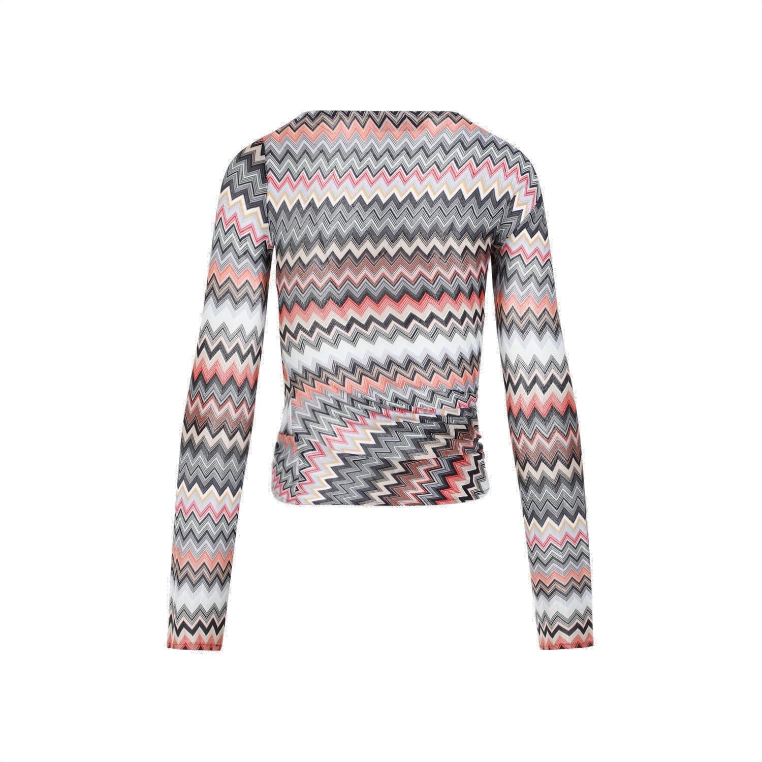 Shop Missoni Zigzag Long-sleeved Top In Multicolour