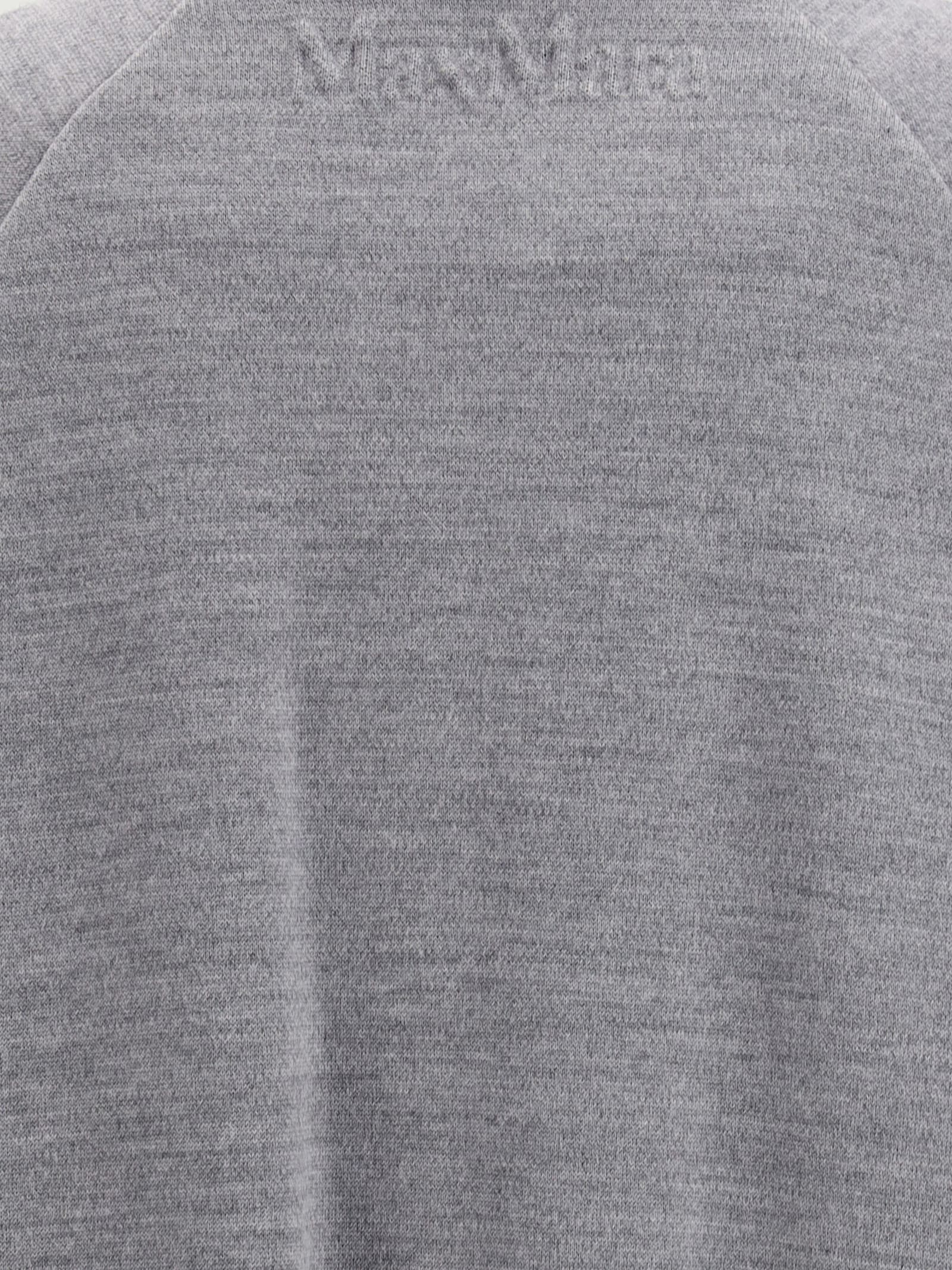 Max Mara Sweatshirt In Double Wool And Cotton Jersey In Gray