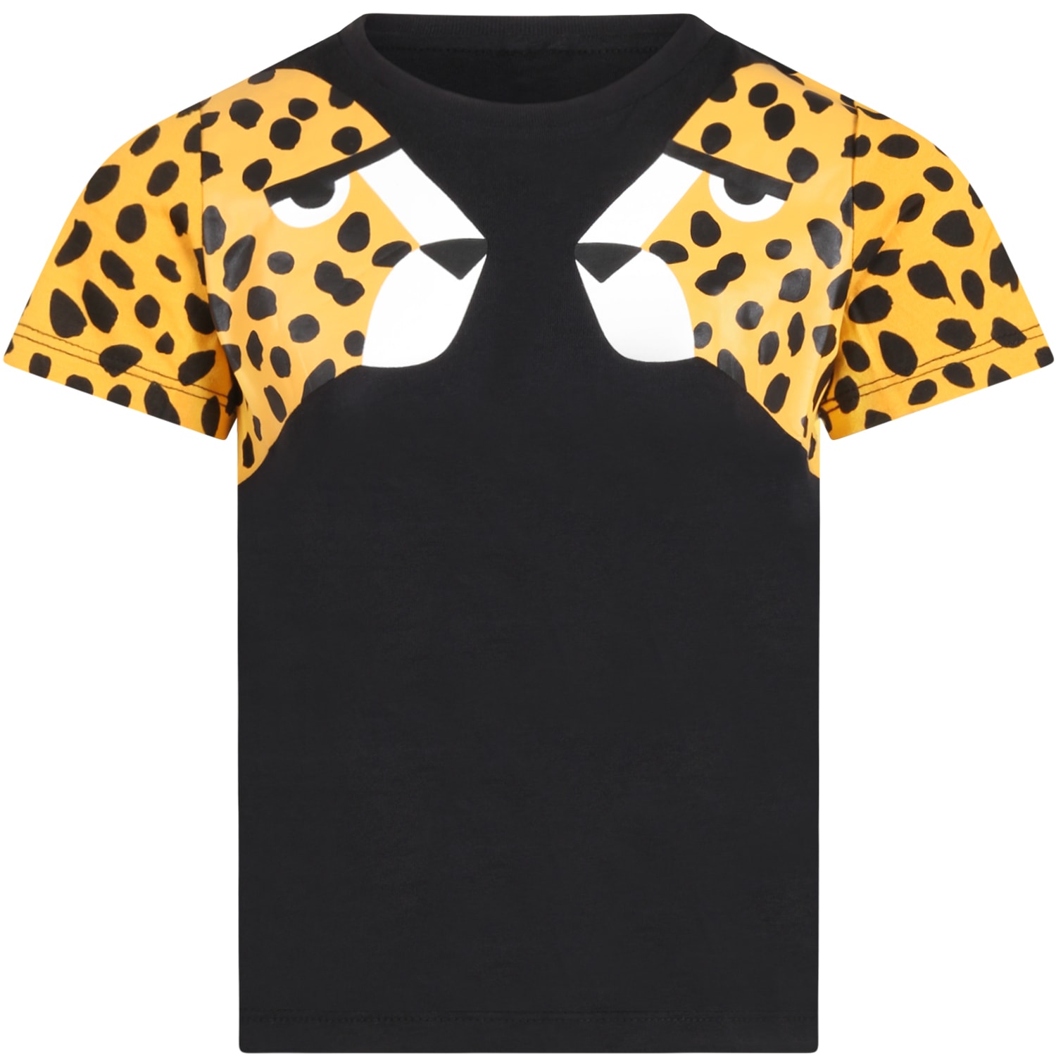 Stella McCartney Kids Black T-shirt For Kids With Tigers