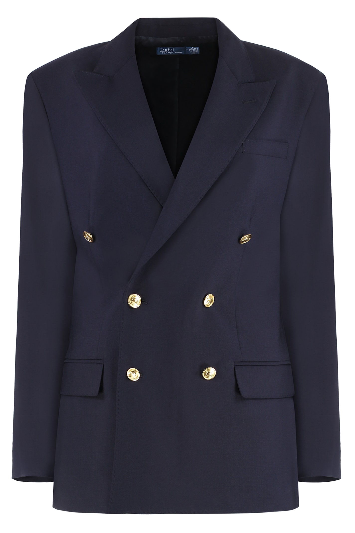 Polo Ralph Lauren Double-breasted Wool Blazer In Blue