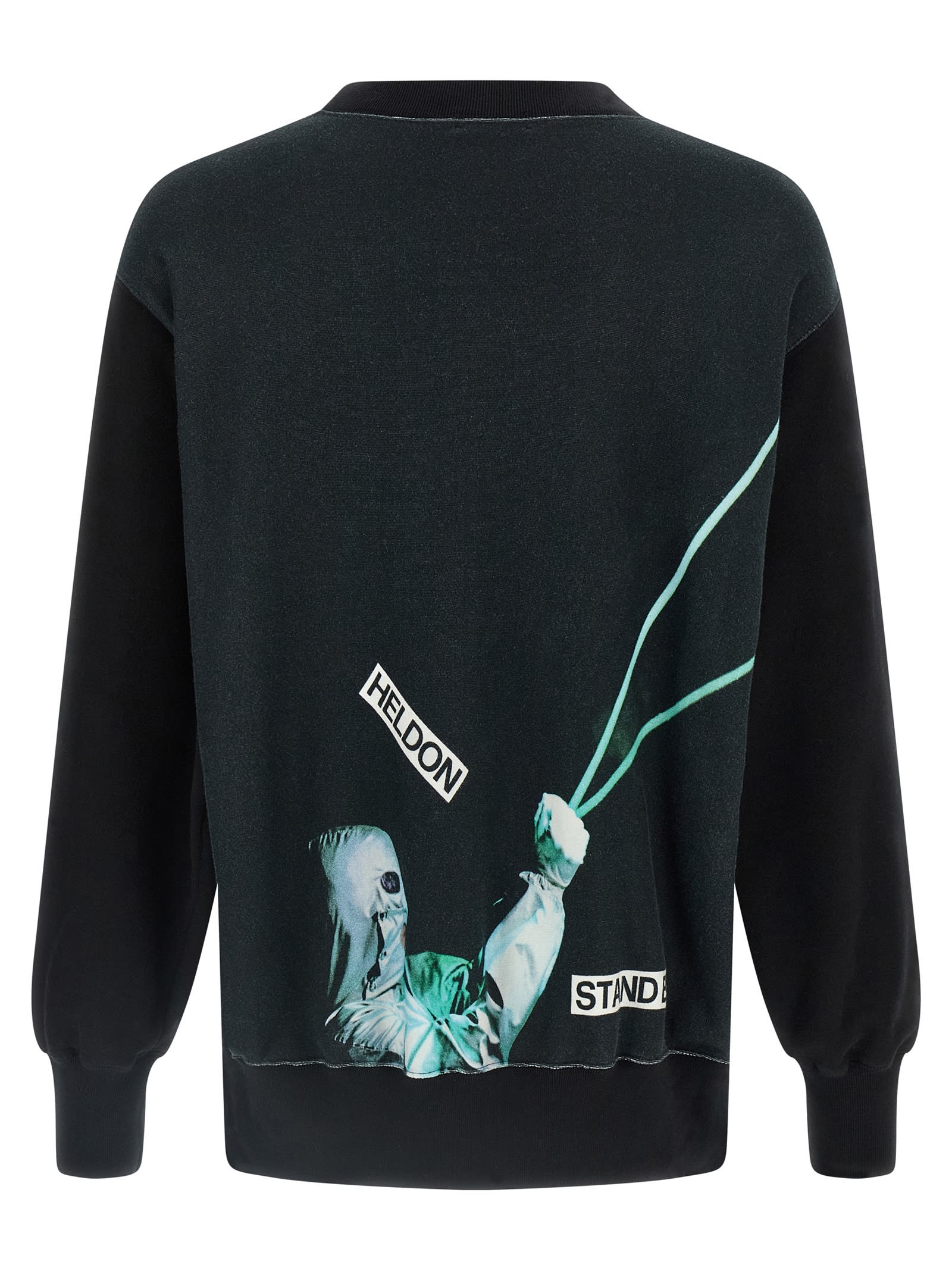 Undercover Brushed Cotton Oversized Sweatshirt With Graphic Print In Black