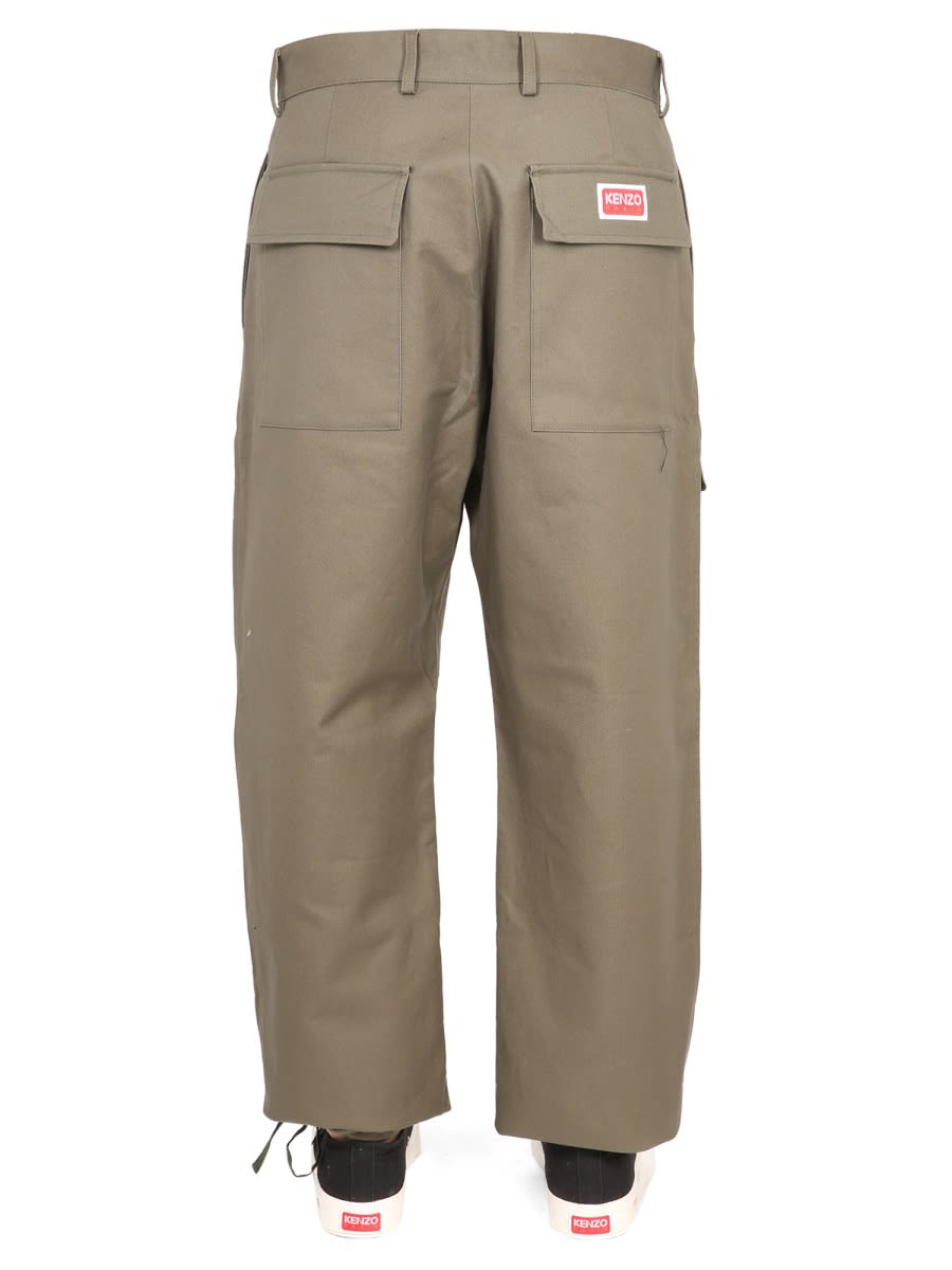 Kenzo Men Cargo Pants In Brown