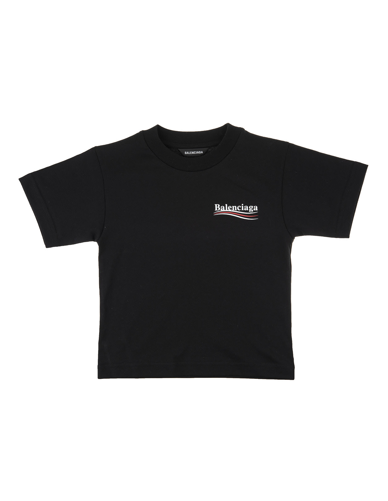 Balenciaga Unisex Kid Black T-shirt With Political Campaign Logo