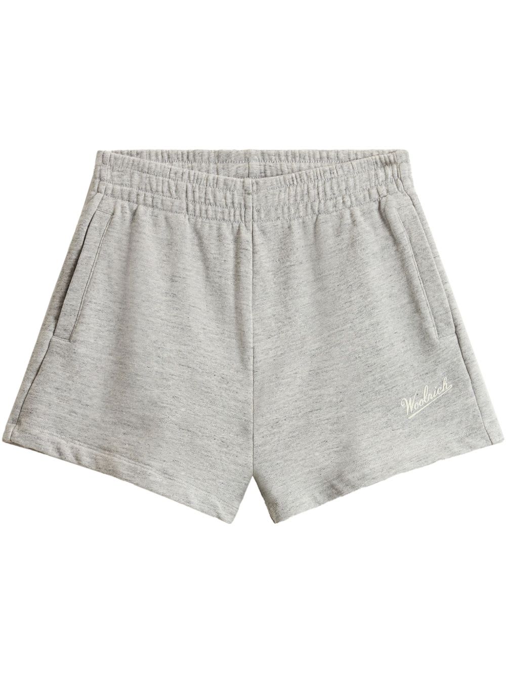 Woolrich Heathered Texture Elasticated Waistband Shorts In Grey