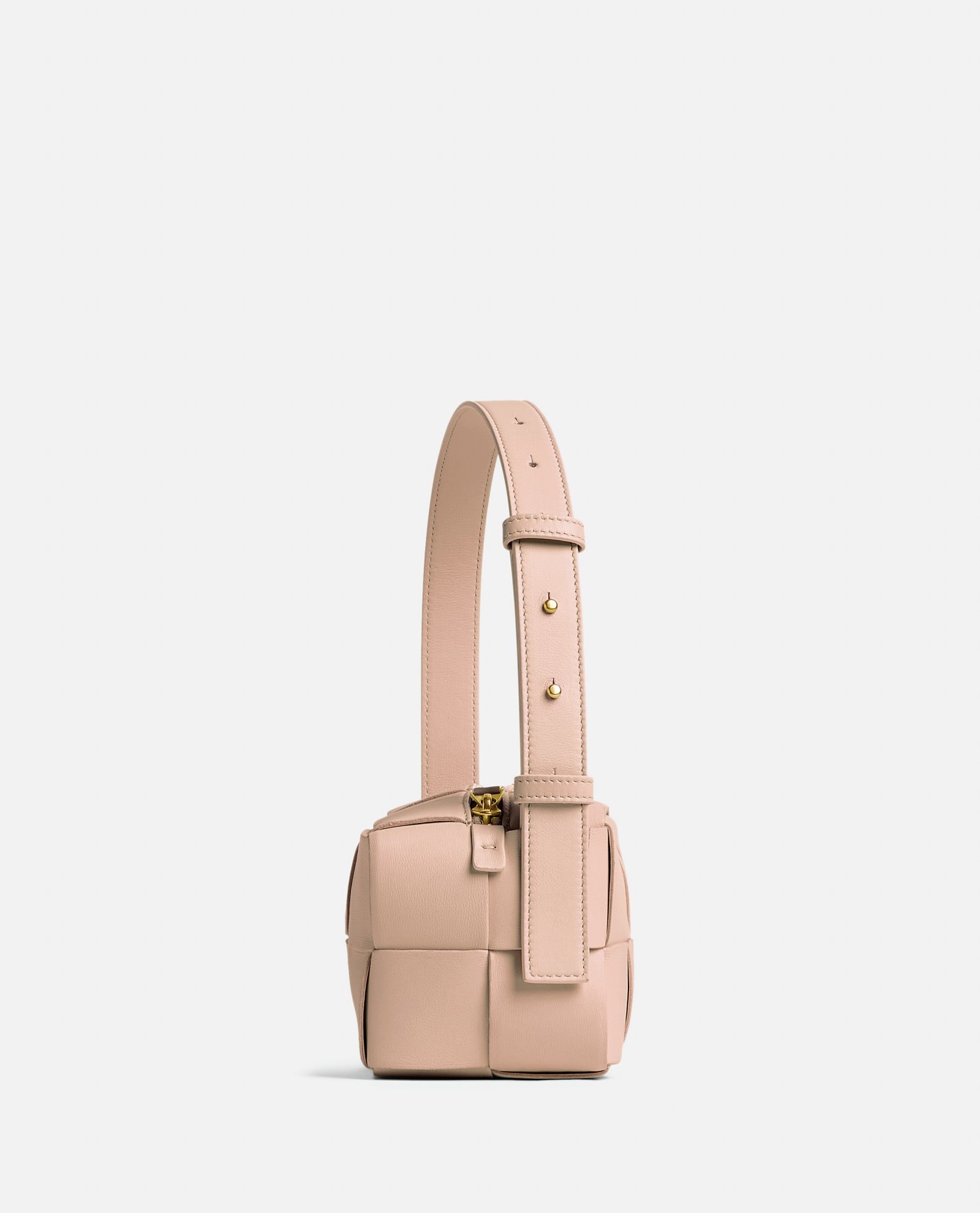 Shop Bottega Veneta Small Brick Cassette Leather Shoulder Bag In Pink