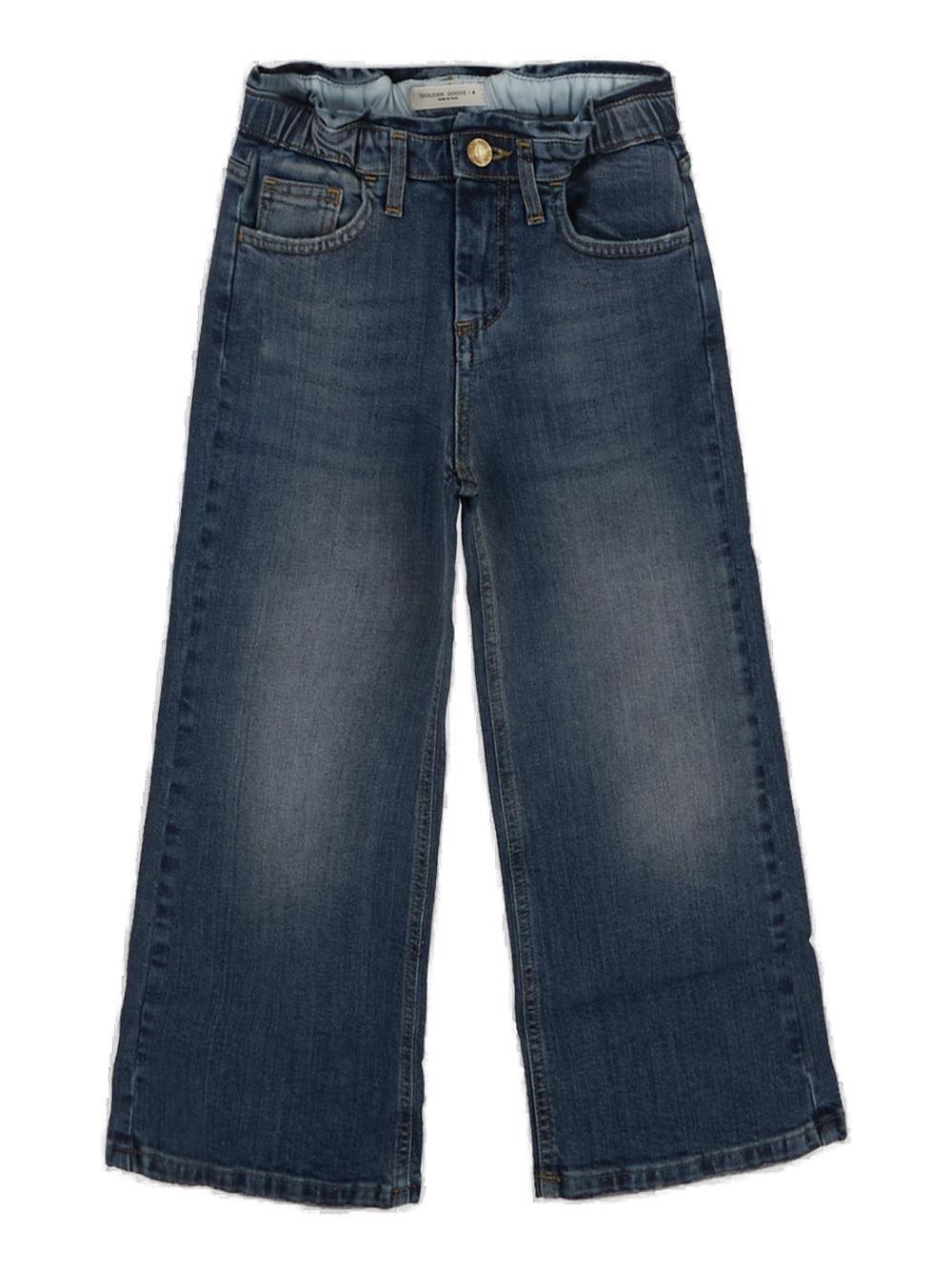 Shop Golden Goose Elastic Waist Jeans In Medium Blu