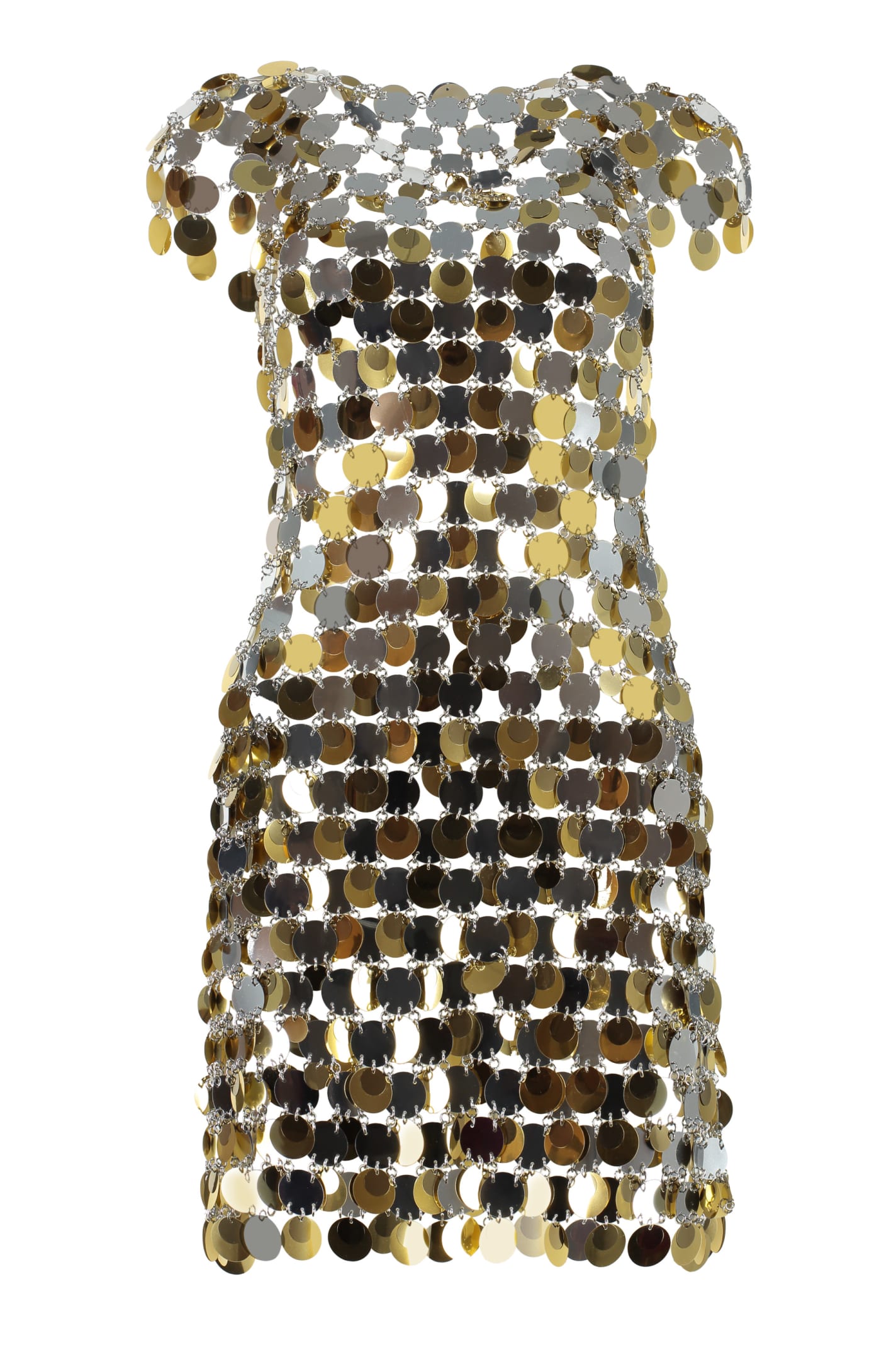 Rabanne Paillette-embellished Chainmail Mini Dress In Multicolor