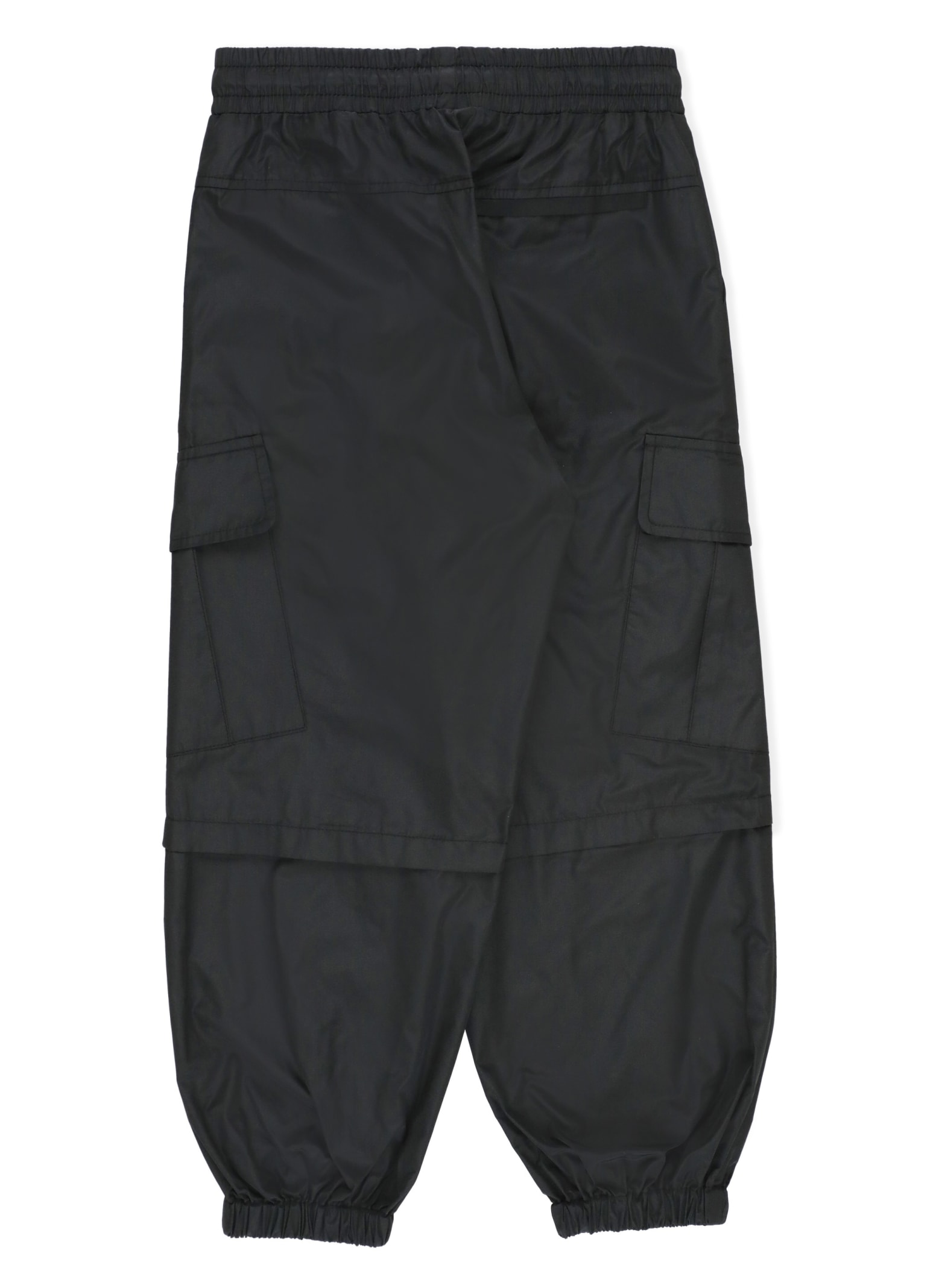 Shop Msgm Logoed Cargo Trousers In Black