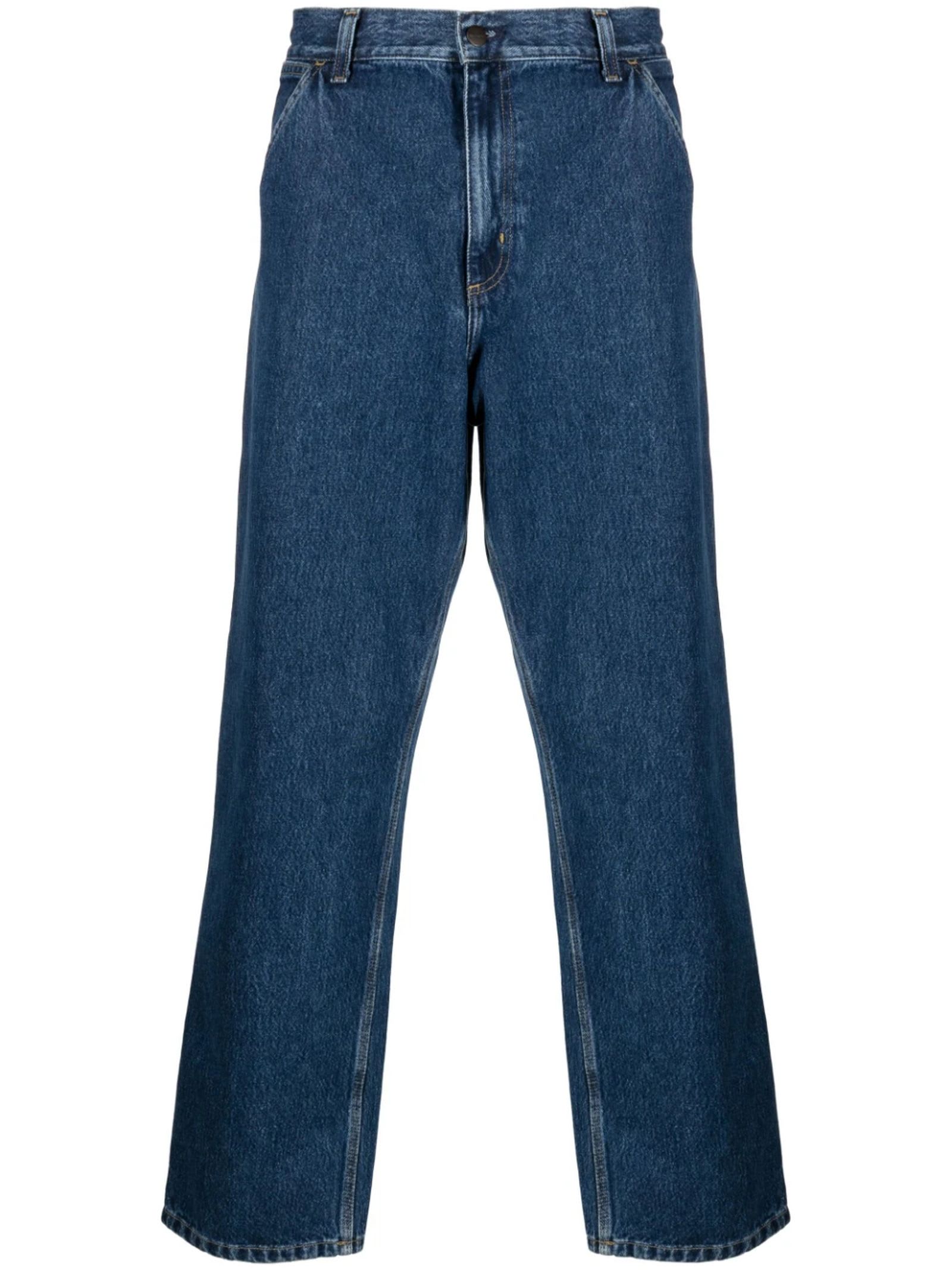 Shop Carhartt Blue Cotton Denim Jeans