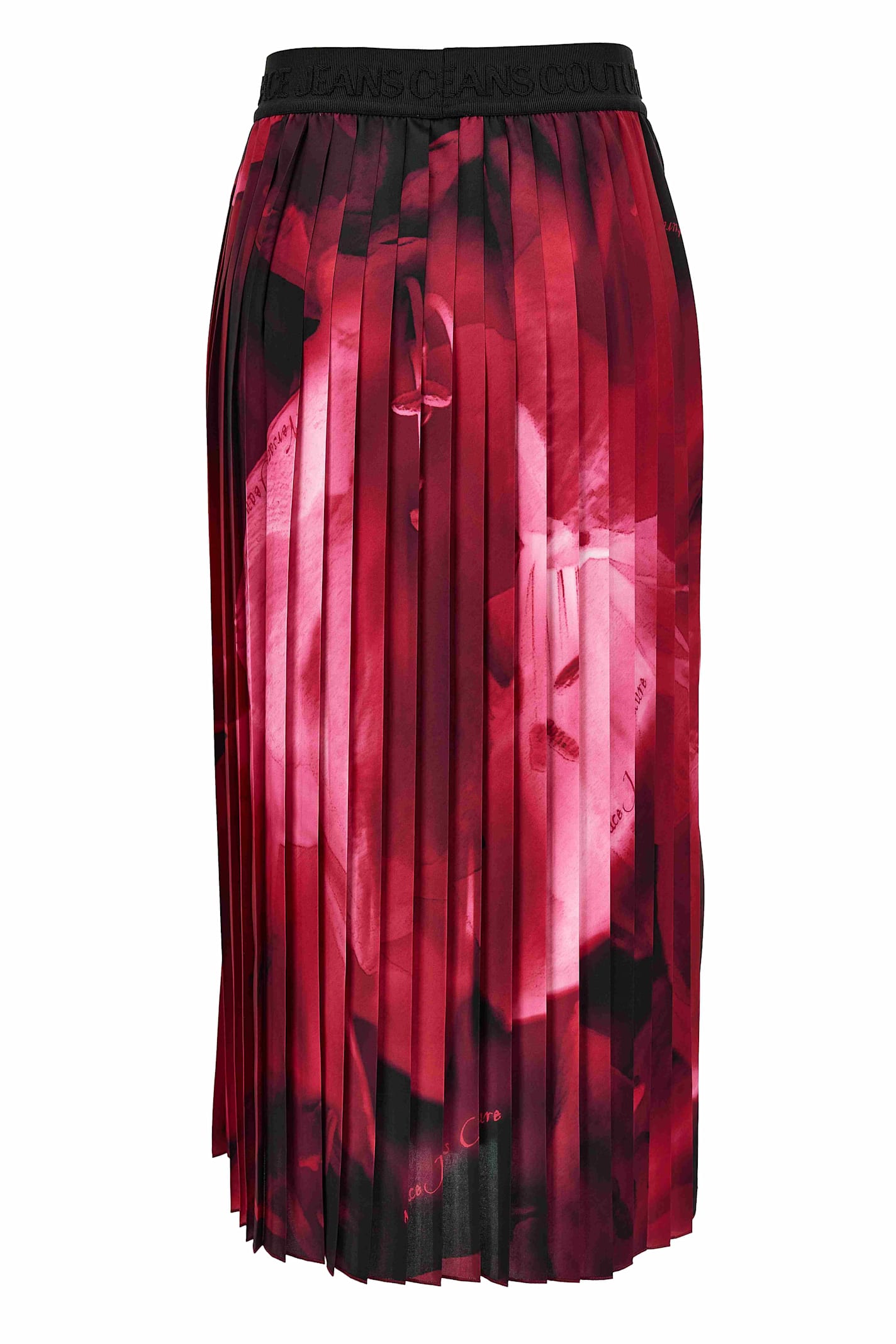 Versace Jeans Couture Long Pleated Skirt In Pink