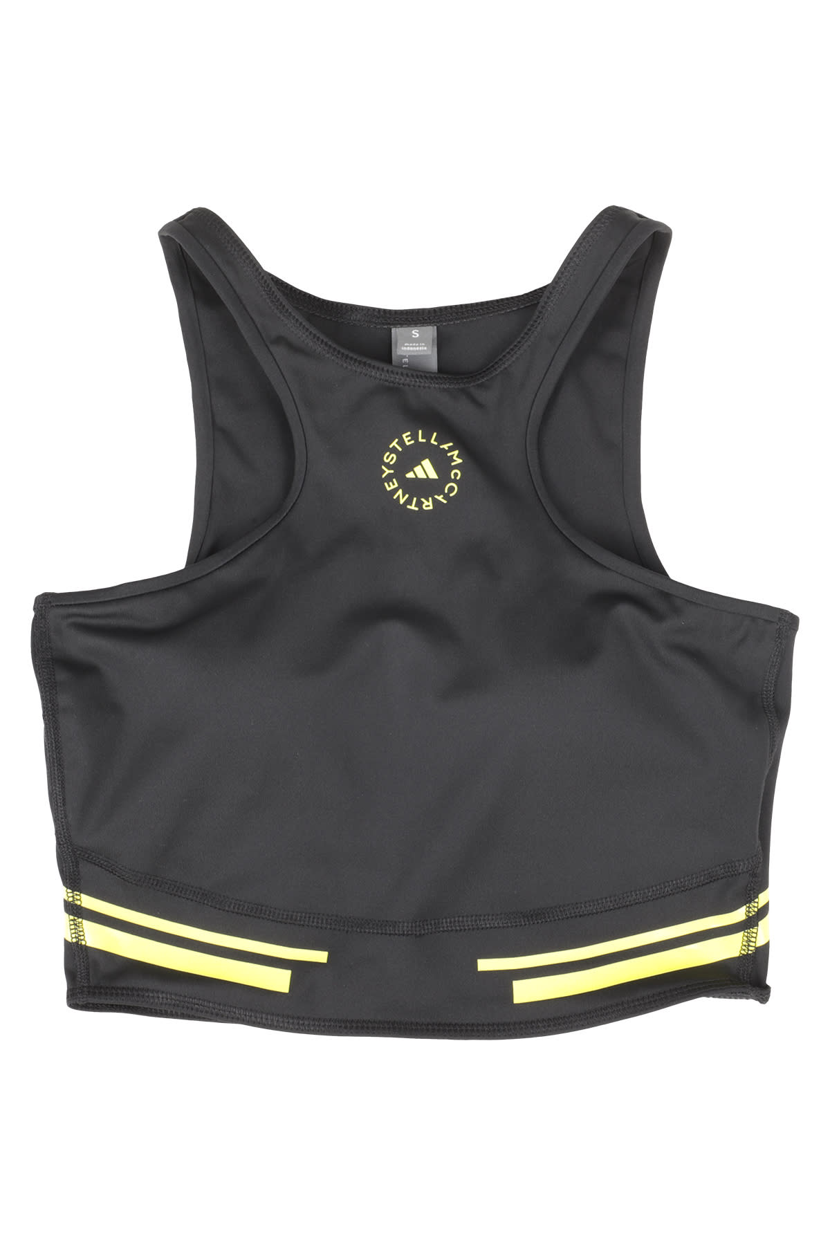 Adidas By Stella Mccartney Truepace Racer-back Stretch-jersey Crop Top In Blk Nero